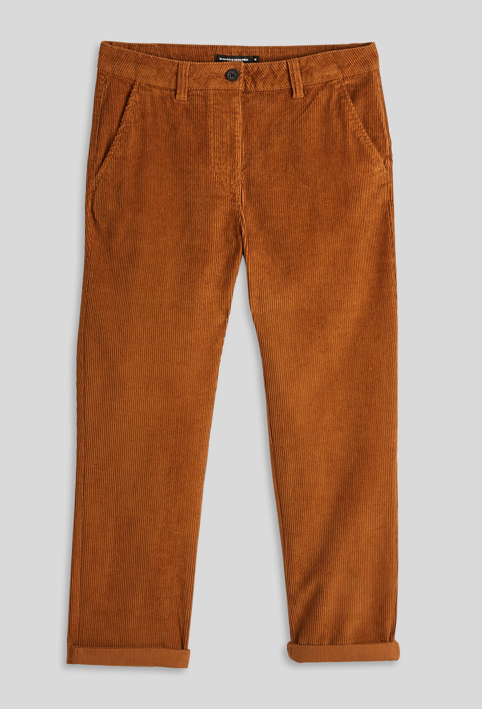 Pantalon en velours droit en coton BIO GOTS, Beige, large image number 2.0
