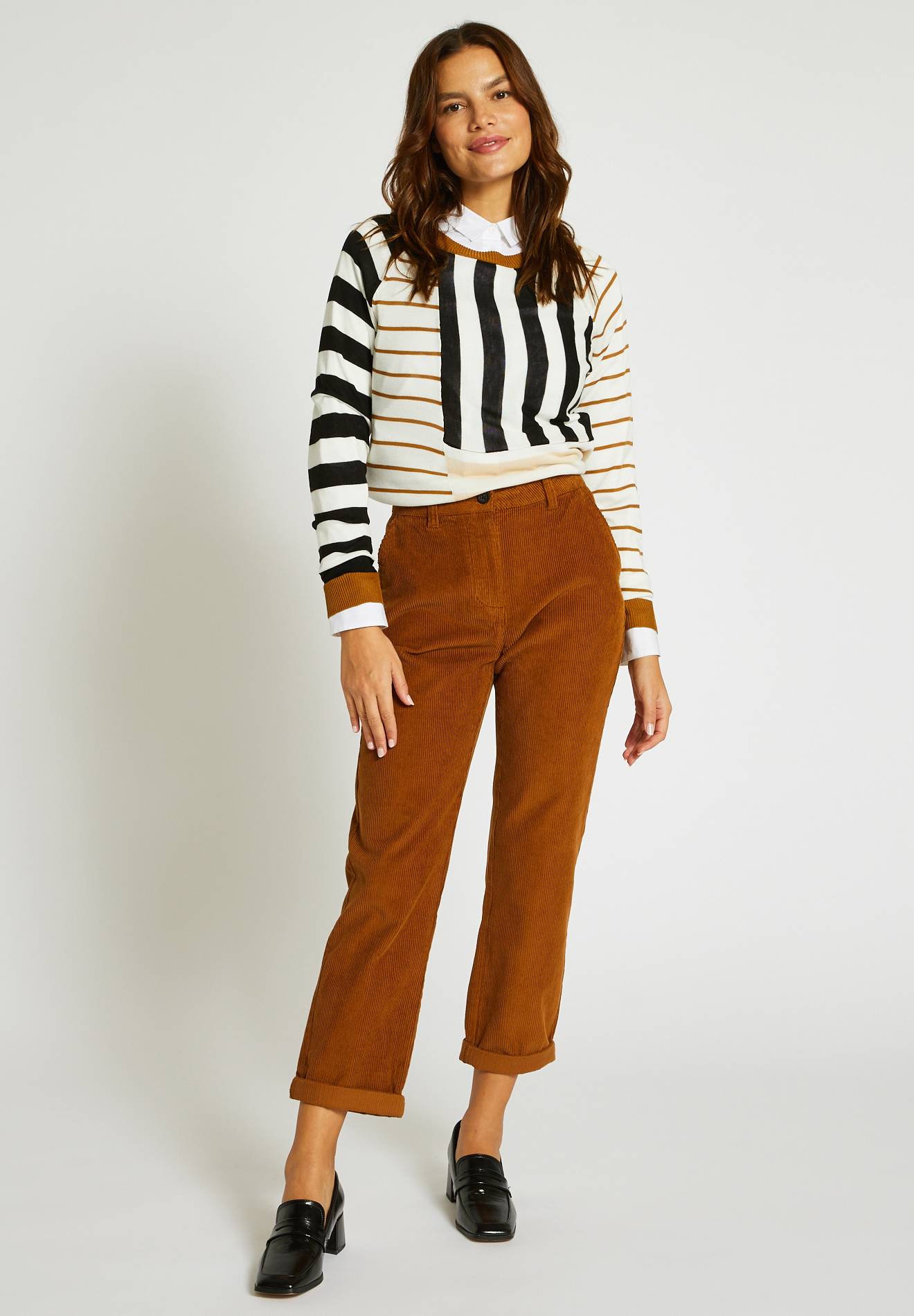 Pantalon en velours droit en coton BIO GOTS, Beige, large image number 3.0
