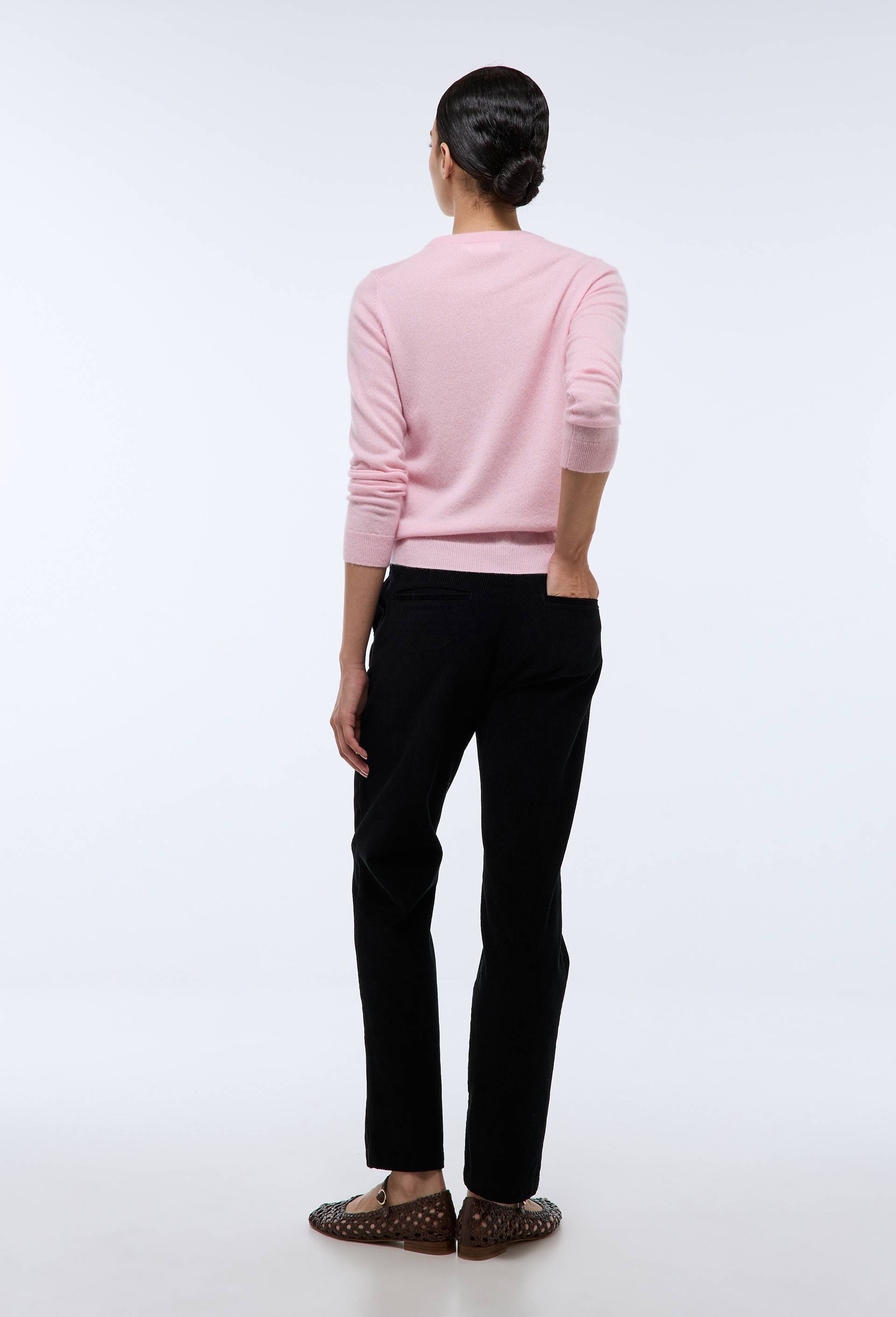 Pantalon en velours droit en coton BIO GOTS, Noir, large image number 1