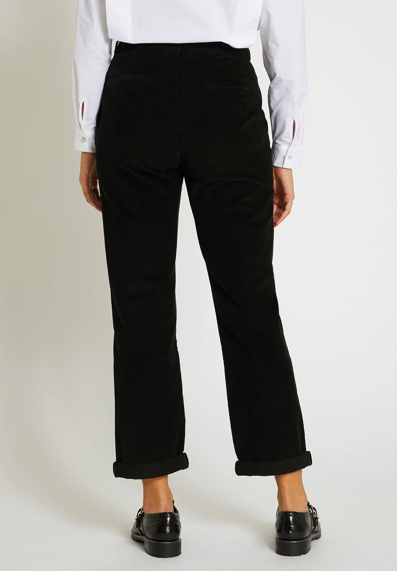 Pantalon en velours droit en coton BIO GOTS, Noir, large image number 4