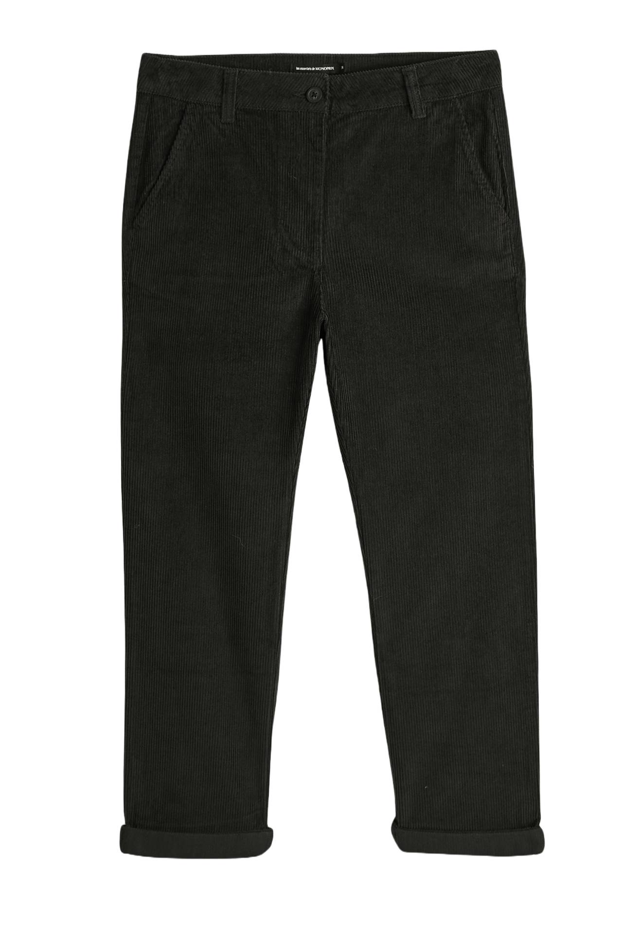 Pantalon en velours droit en coton BIO GOTS, Noir, large image number 5
