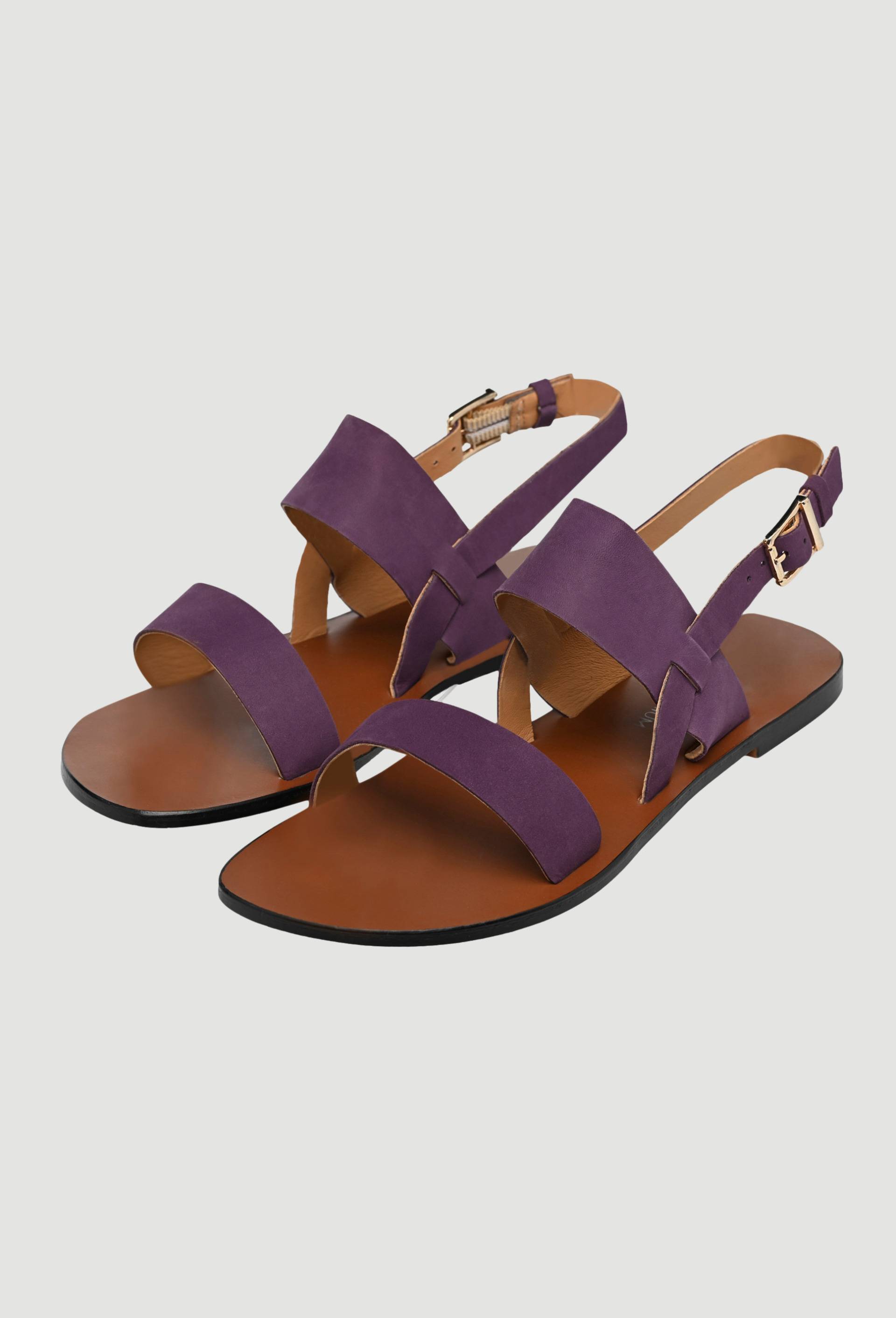 Sandales à brides en cuir, Violet foncé, large image number 1