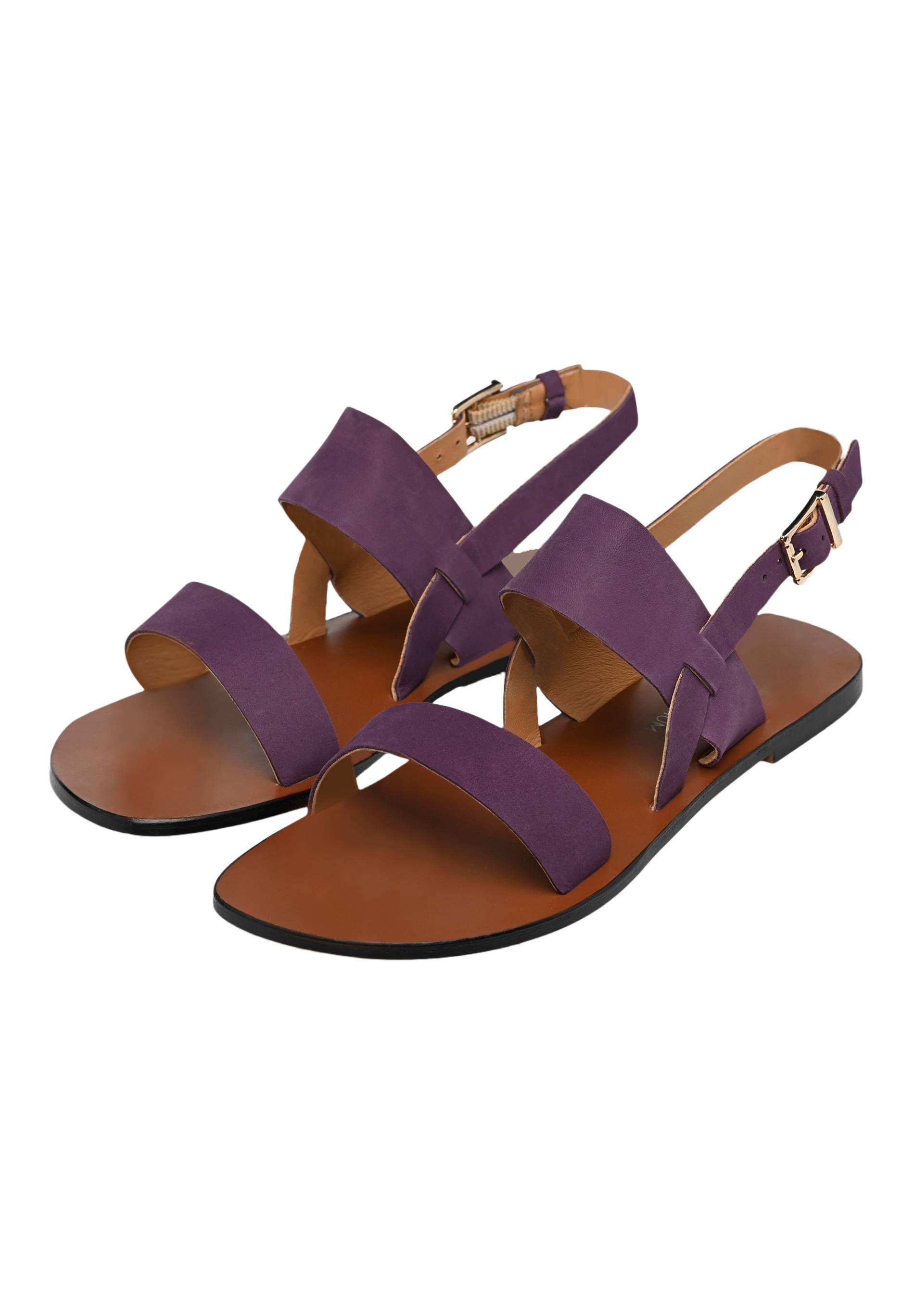 Sandales à brides en cuir, Violet foncé, large image number 4