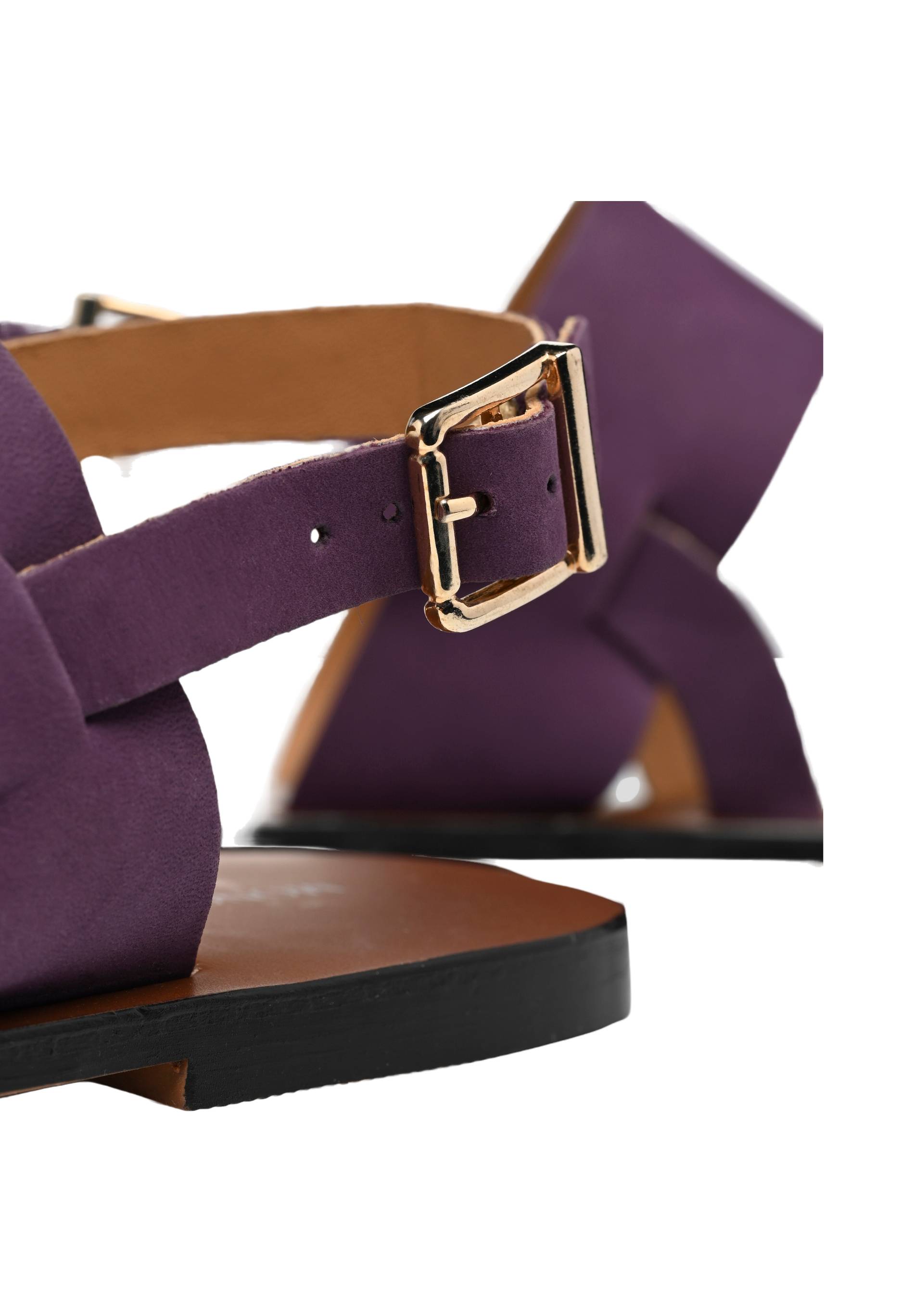 Sandales à brides en cuir, Violet foncé, large image number 5