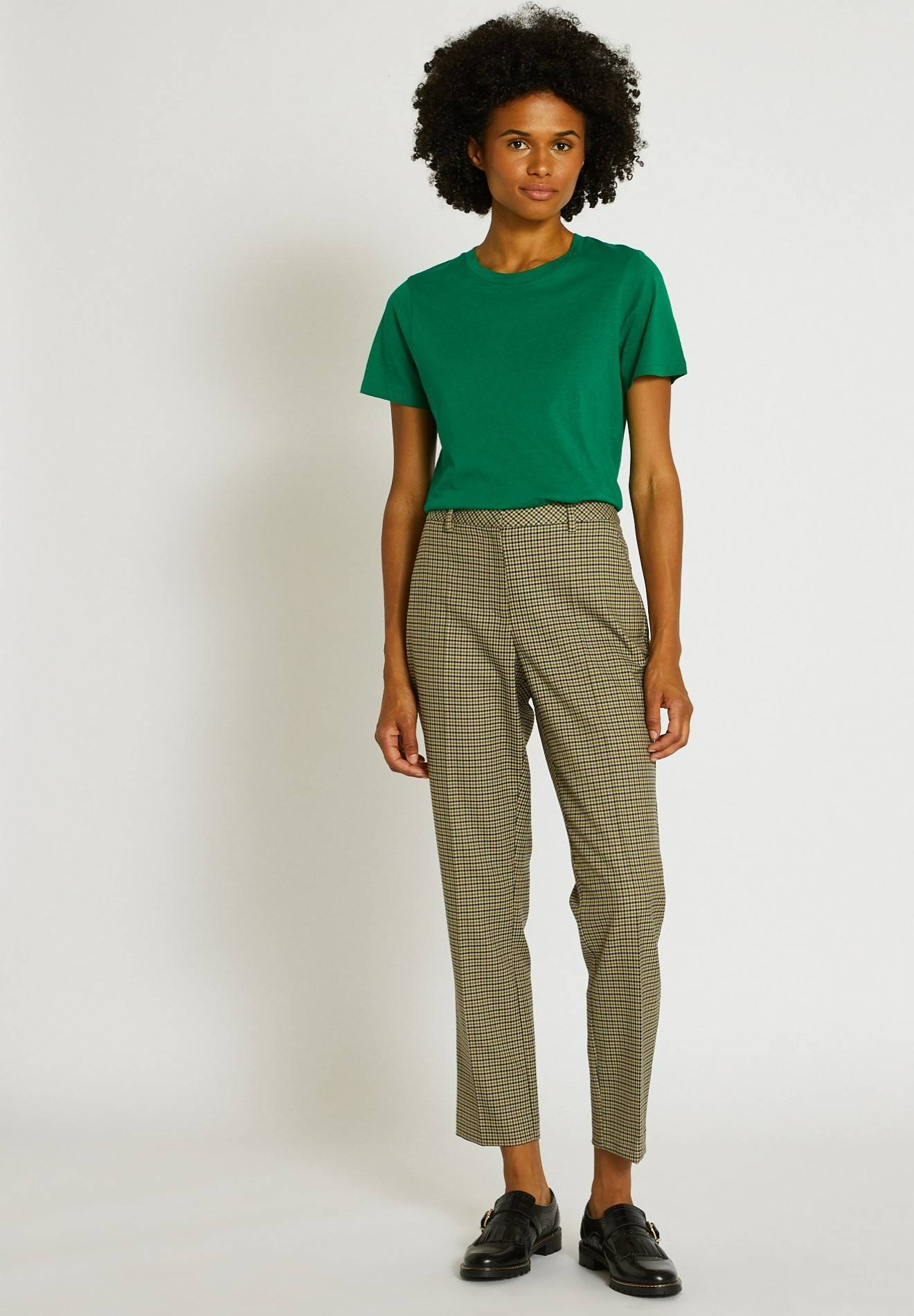Pantalon droit à carreaux, Beige clair, large image number 3