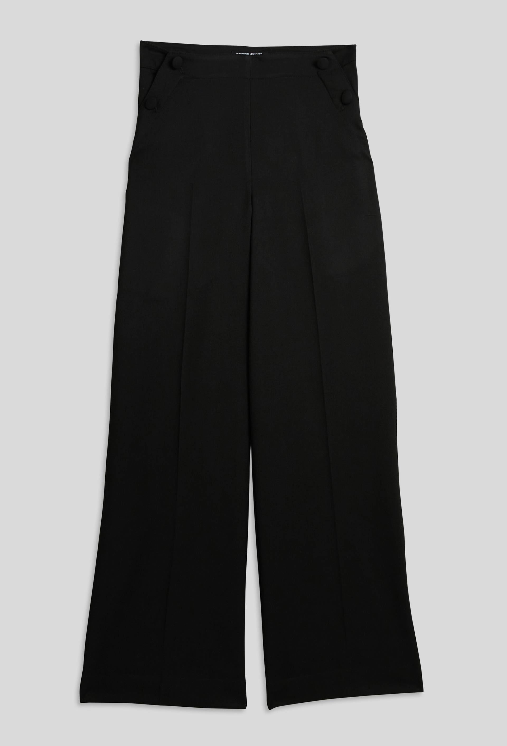 Pantalon large &agrave; pont uni, certifi&eacute; Oeko-Tex, Noir, large image number 2