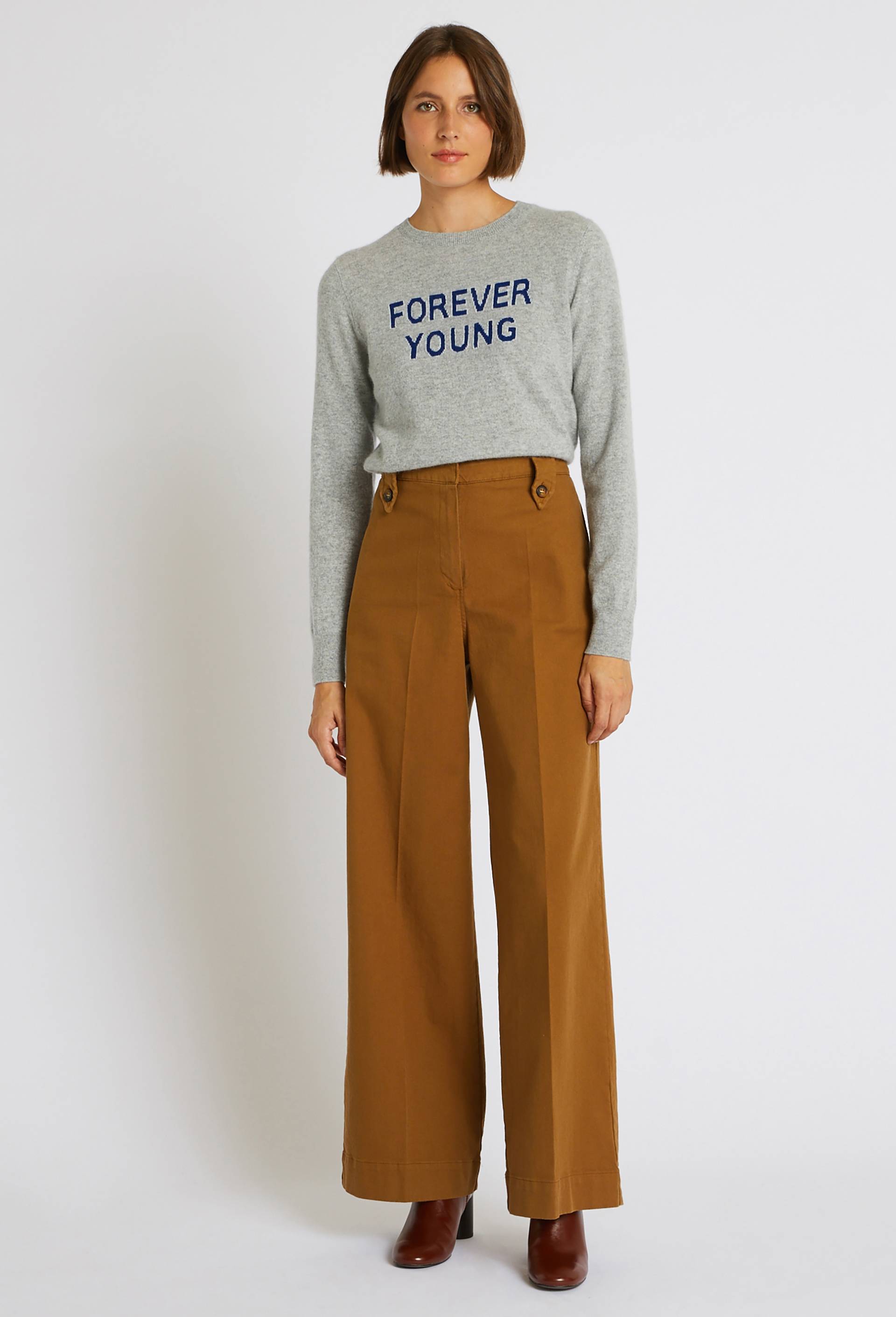 Pantalon en coton, Beige, large image number 0