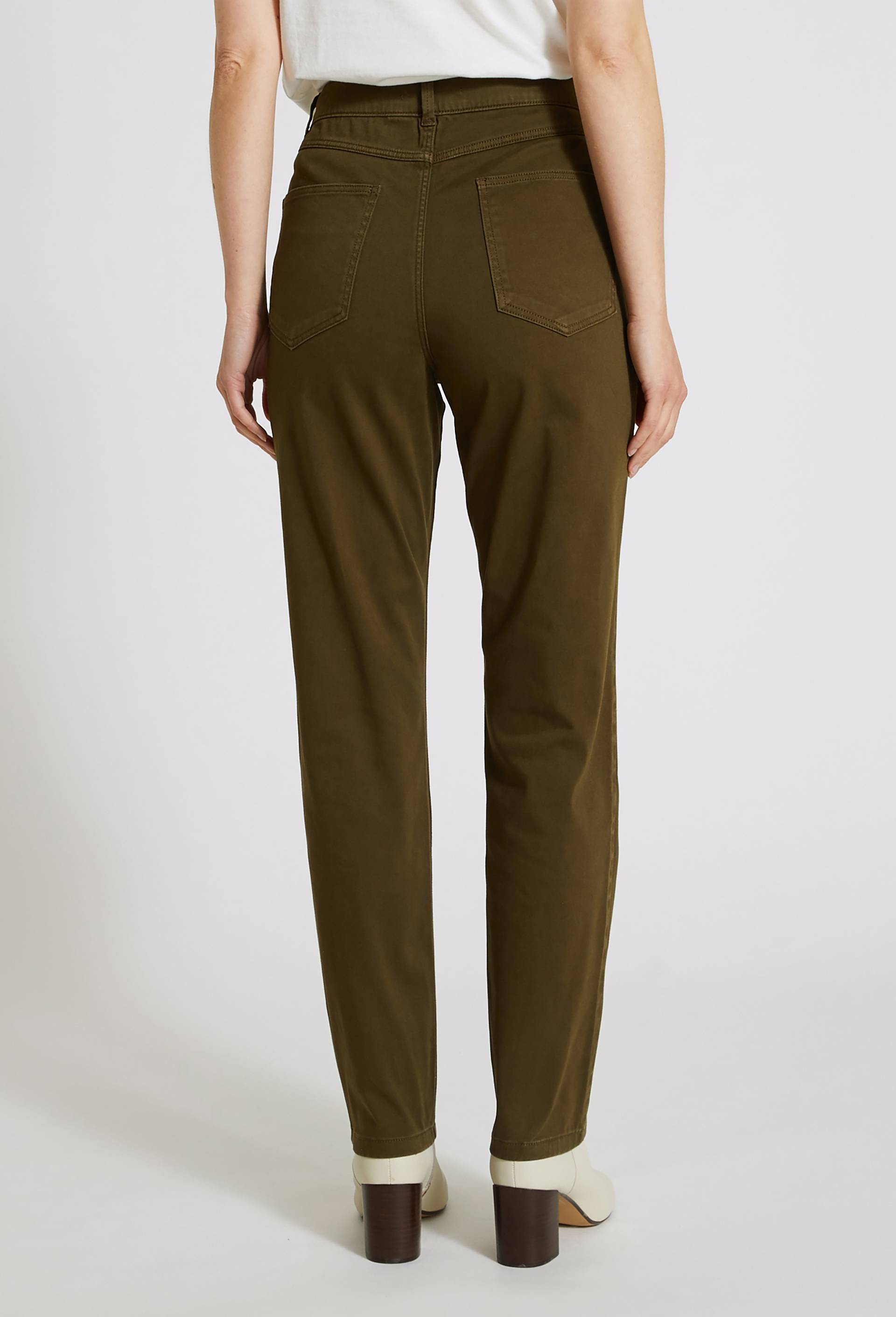 Pantalon droit contenant du coton, Vert foncé, large image number 1.0