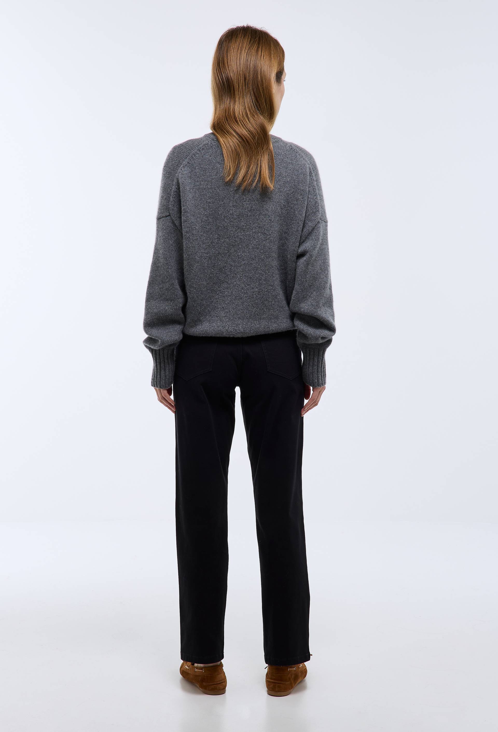 Pantalon droit contenant du coton, Noir, large image number 1