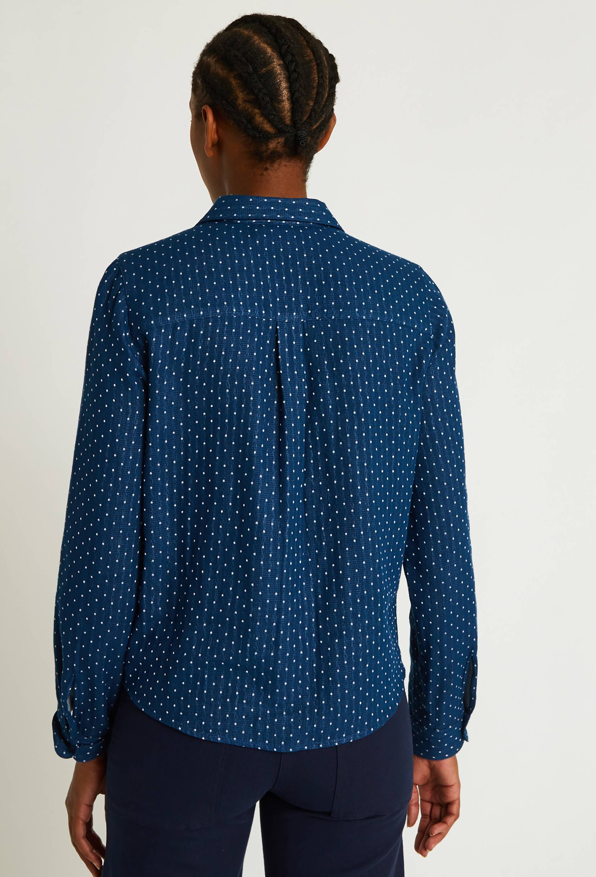 Chemise en coton à pois, Bleu, large image number 1.0