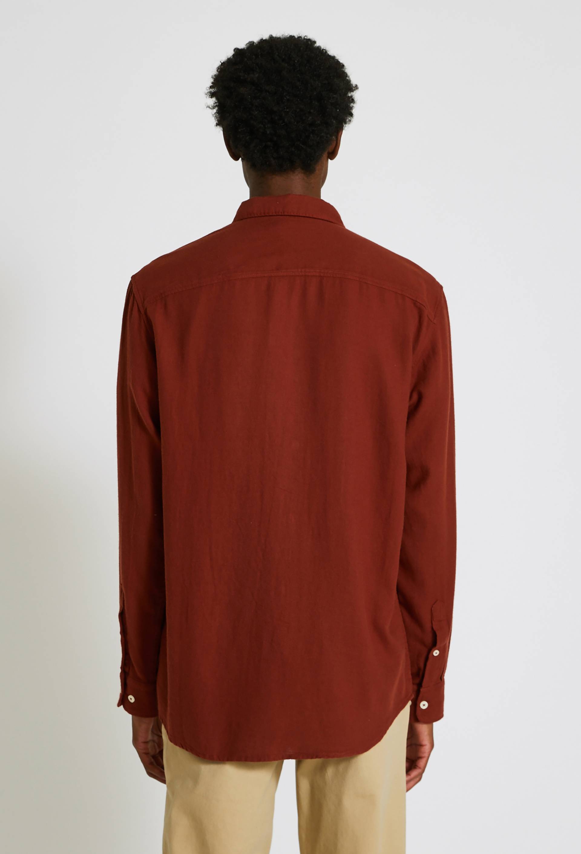 Chemise manches longues en flanelle de coton BIO GOTS, Brun, large image number 1