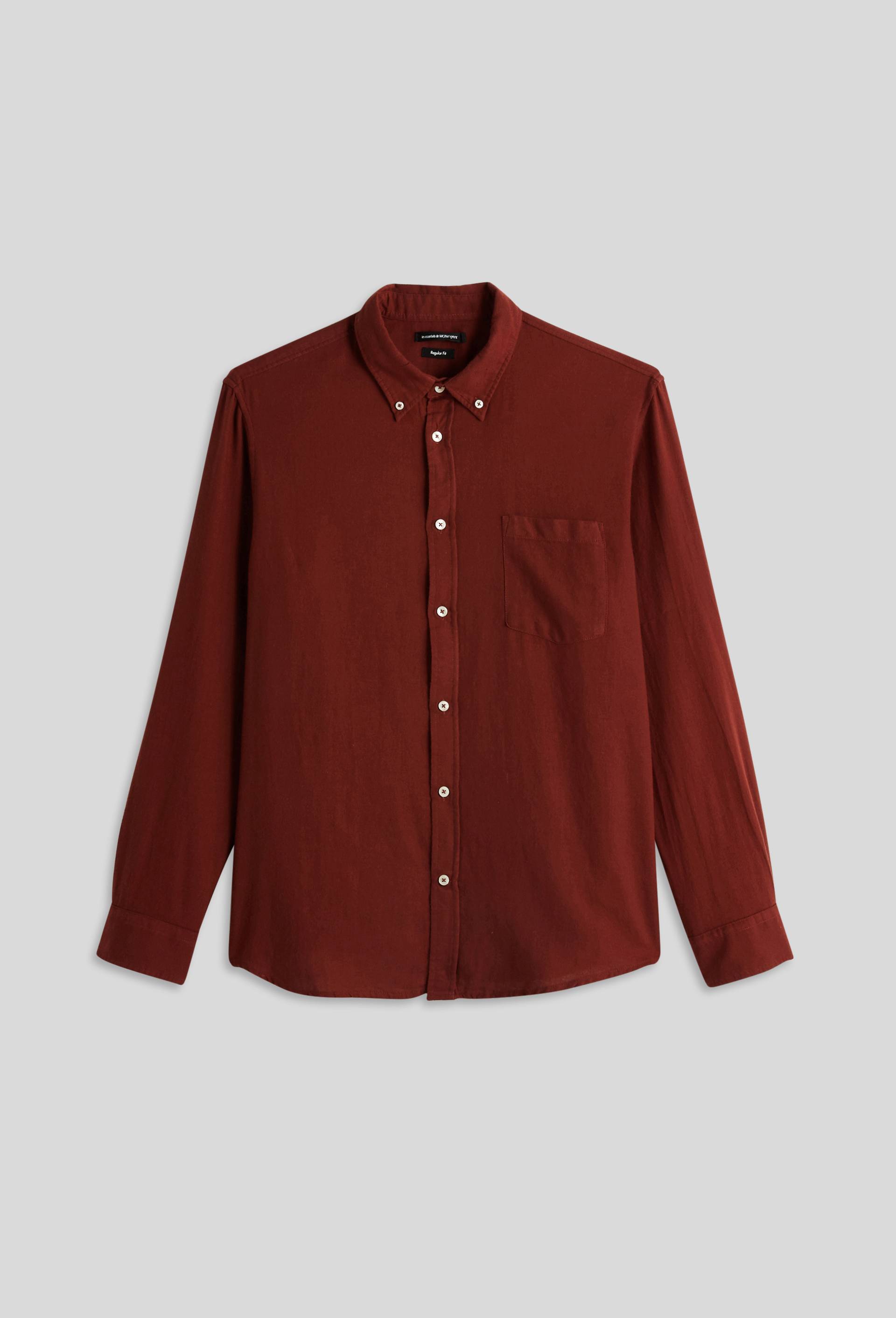 Chemise manches longues en flanelle de coton BIO GOTS, Brun, large image number 2