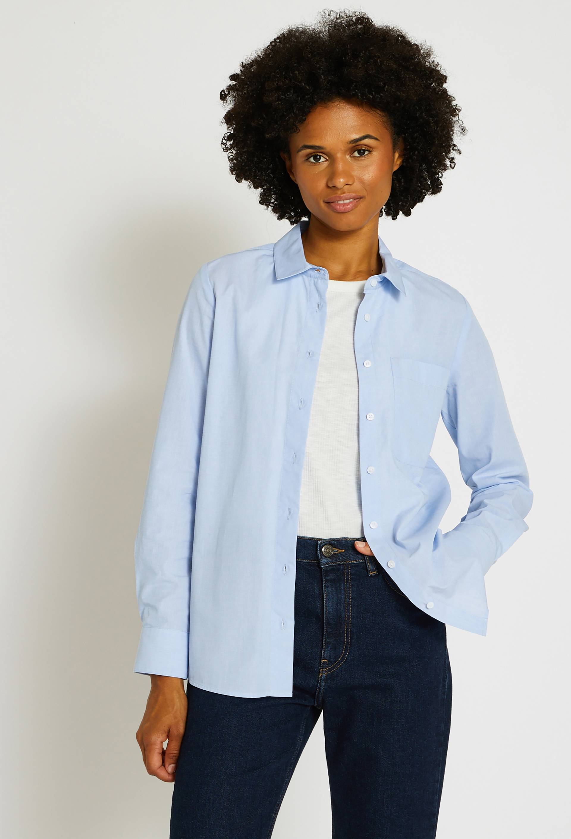 Chemise basique, Coton BIO, Bleu clair, large image number 0
