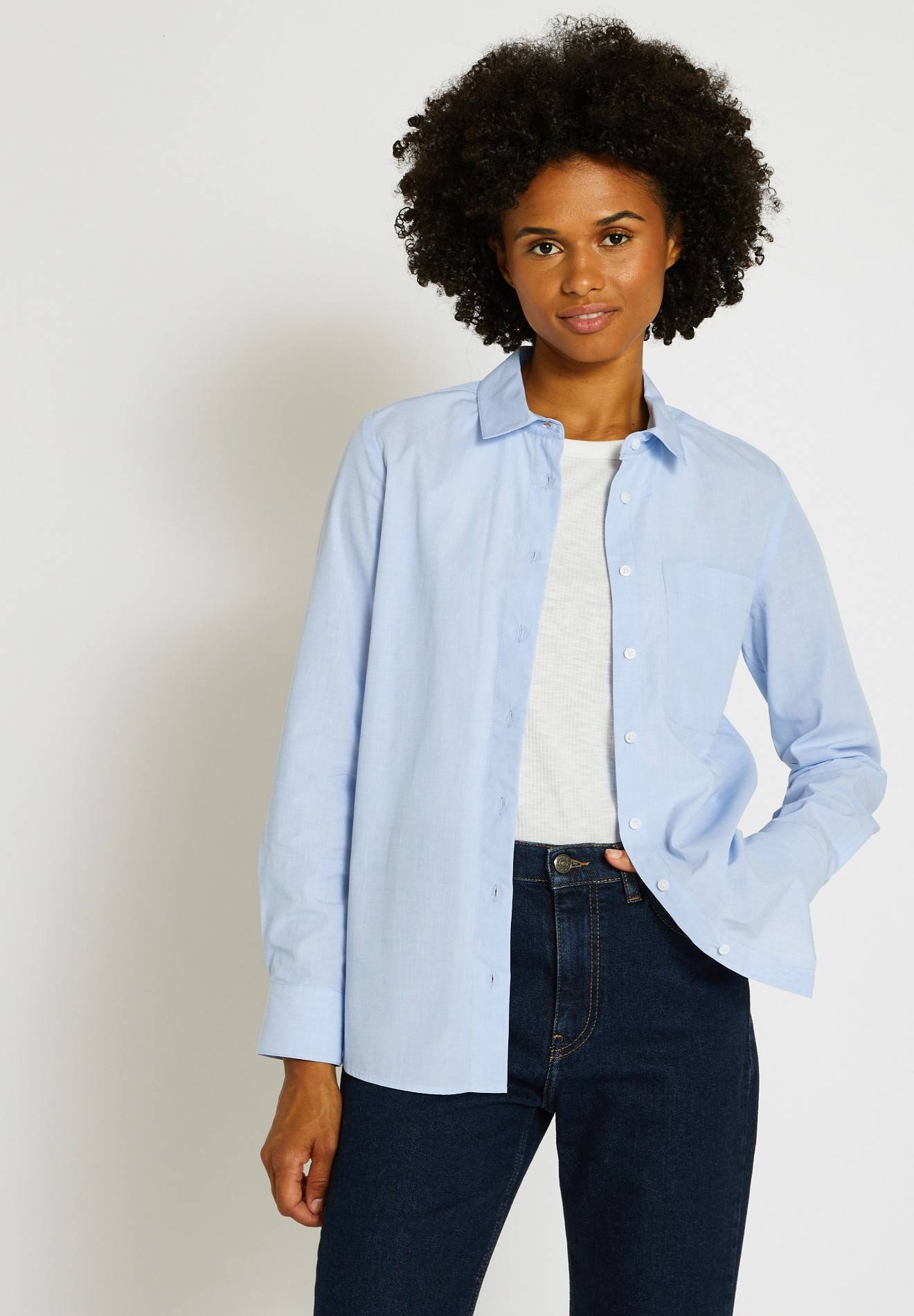 Chemise basique, Coton BIO, Bleu clair, large image number 3