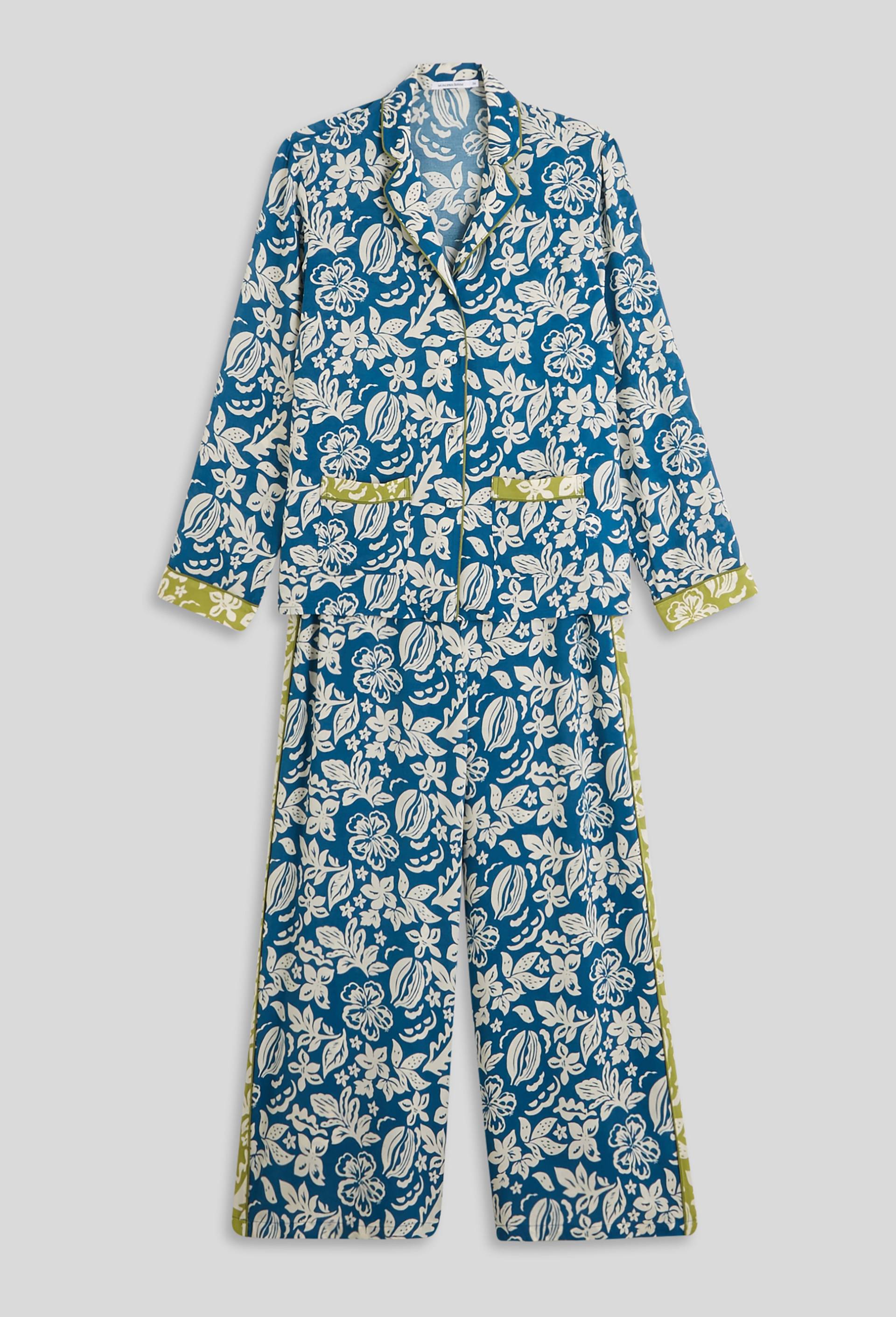 Pyjama large en viscose ECOVERO, Vert foncé, large image number 2.0