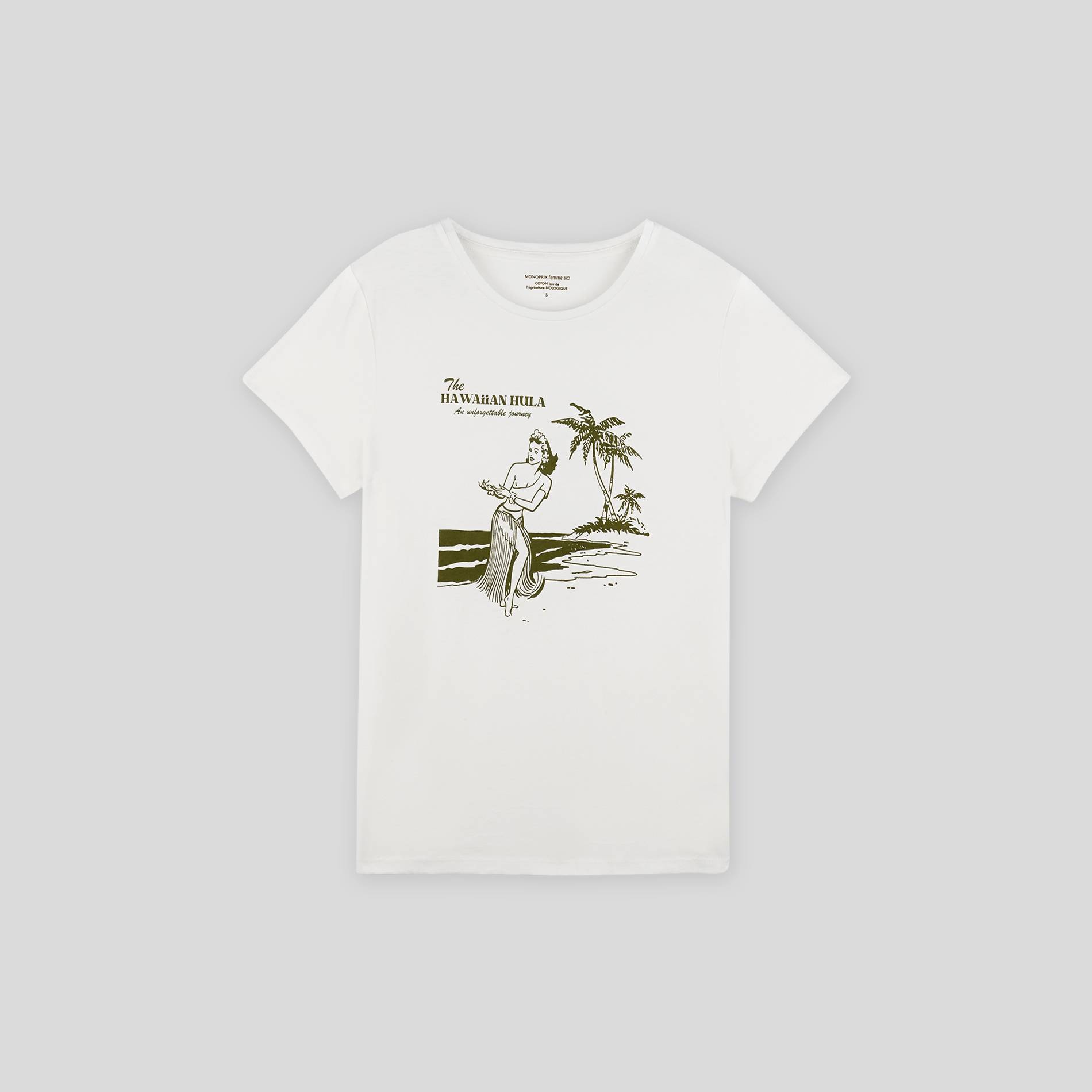 T-shirt avec impression en coton bio, Ecru, large image number 0