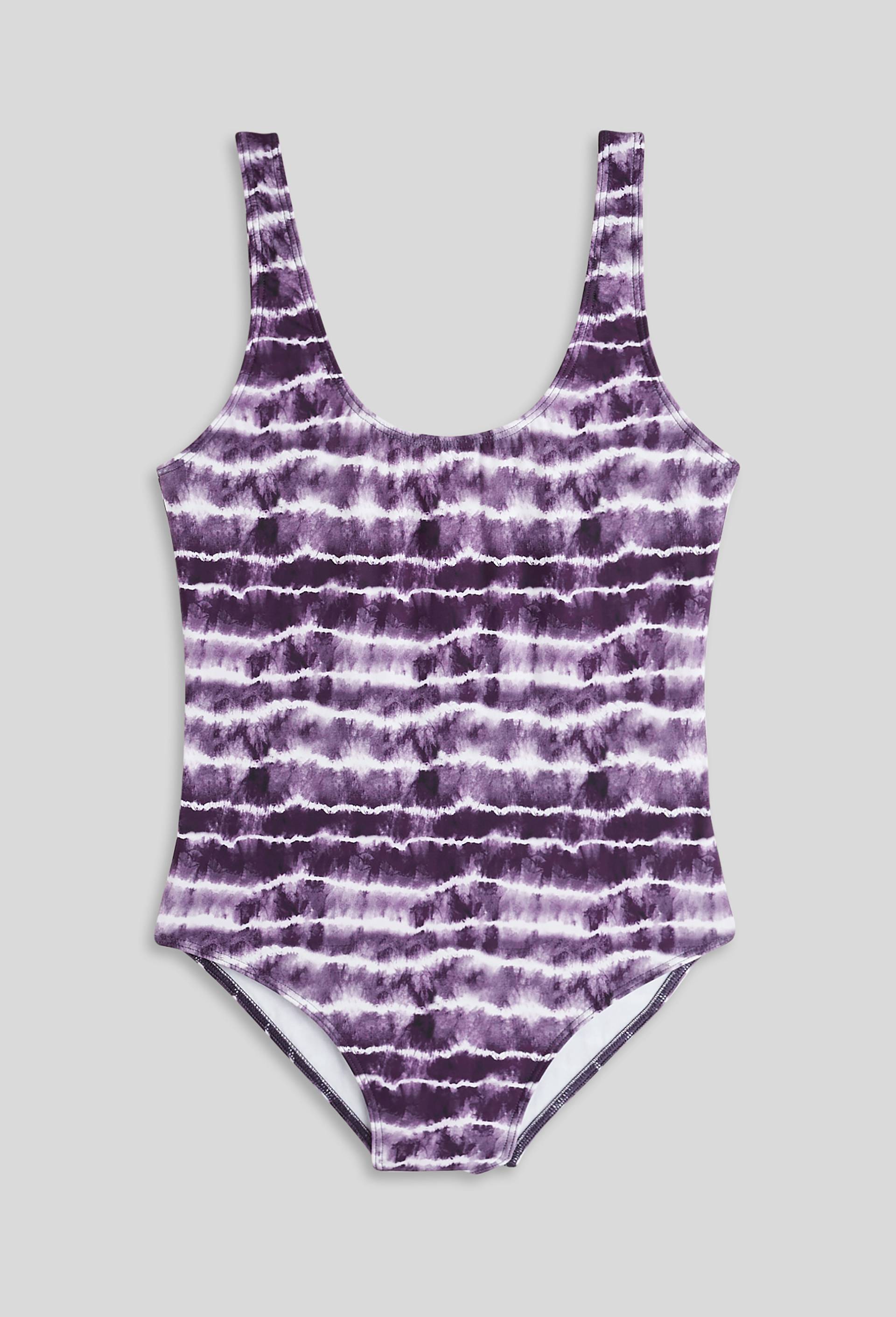 Maillot de bain 1 pièce tie and dye certifié OEKOTEX, Violet foncé, large image number 2.0