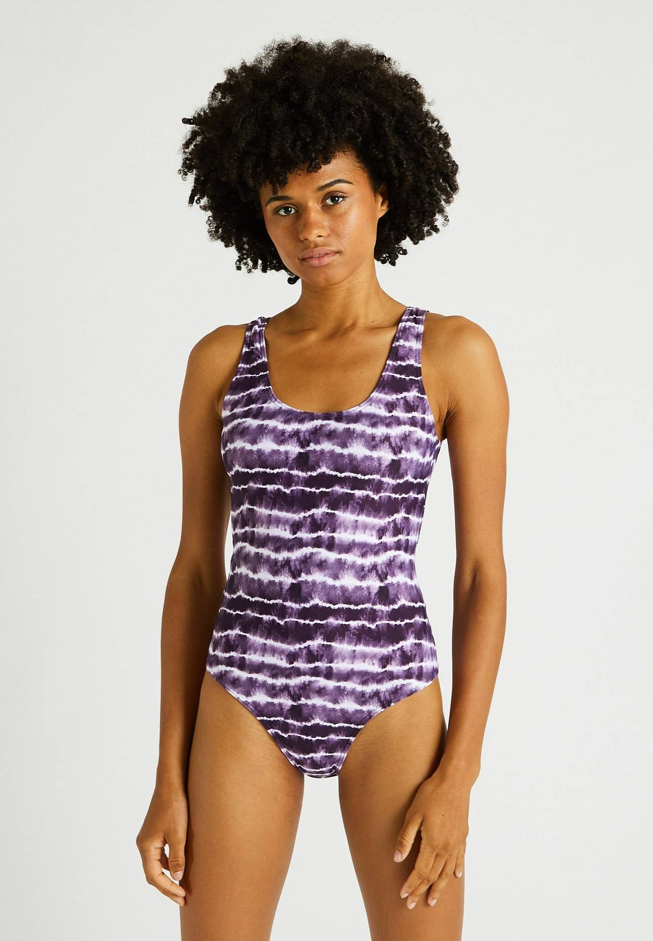 Maillot de bain 1 pièce tie and dye certifié OEKOTEX, Violet foncé, large image number 3