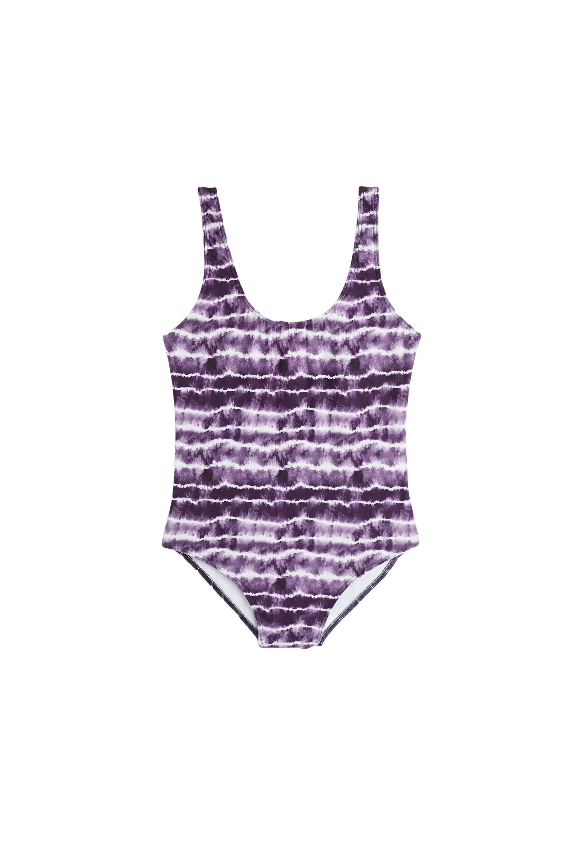 Maillot de bain 1 pièce tie and dye certifié OEKOTEX, Violet foncé, large image number 5.0