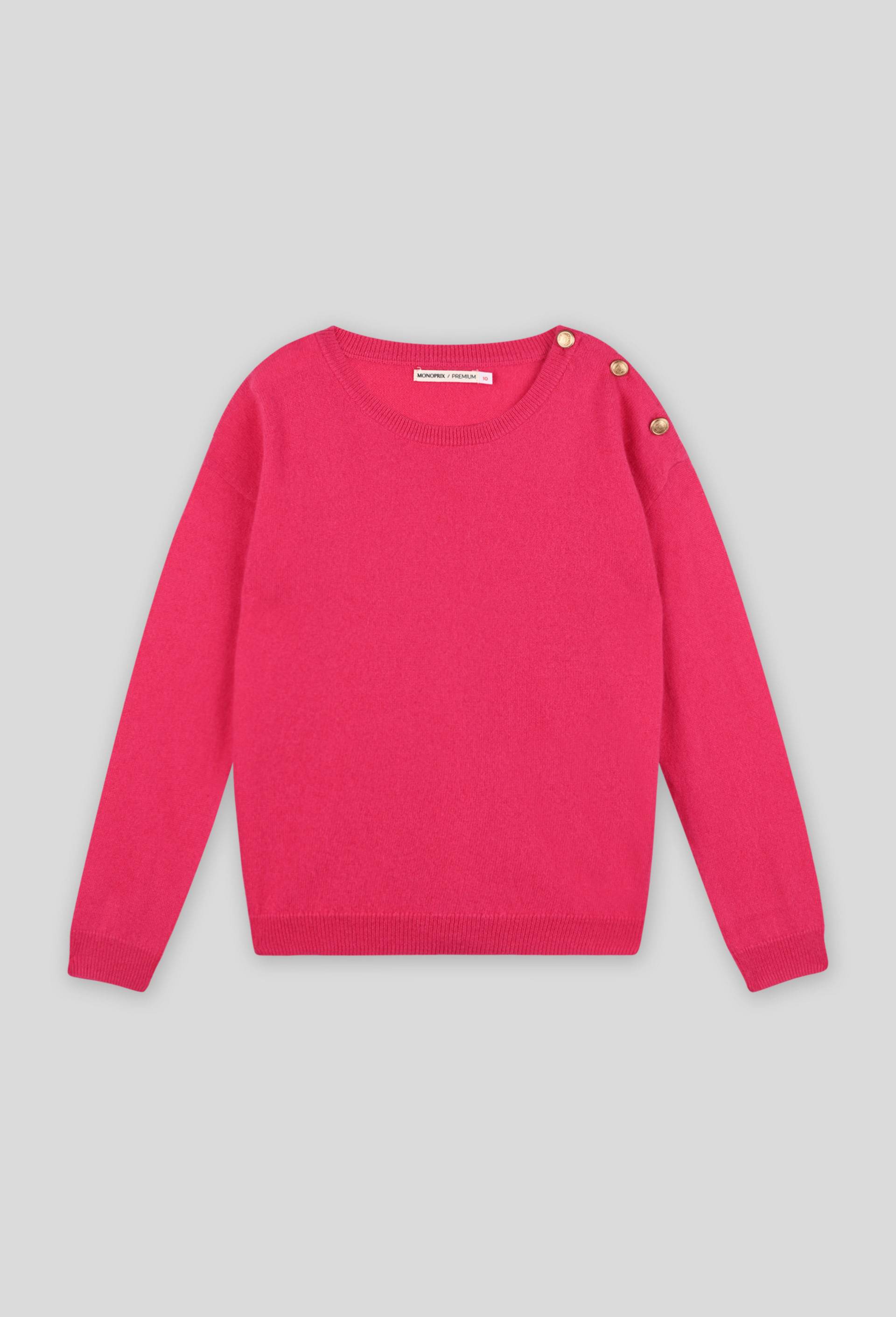 Pull en cachemire uni, certifié OEKO-TEX, Rose, large image number 0.0