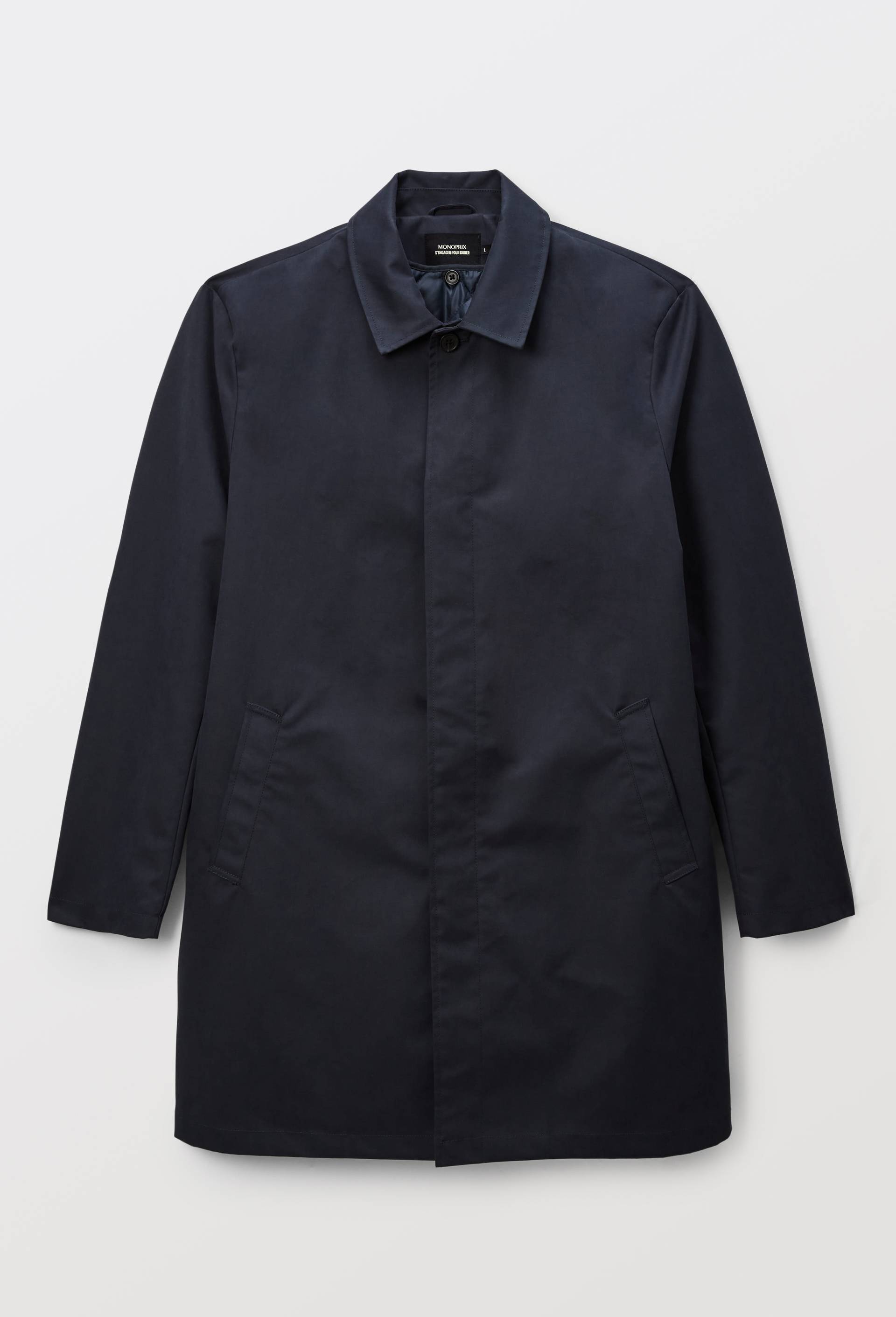 Trench contenant du coton, Bleu fonc&eacute;, large image number 3