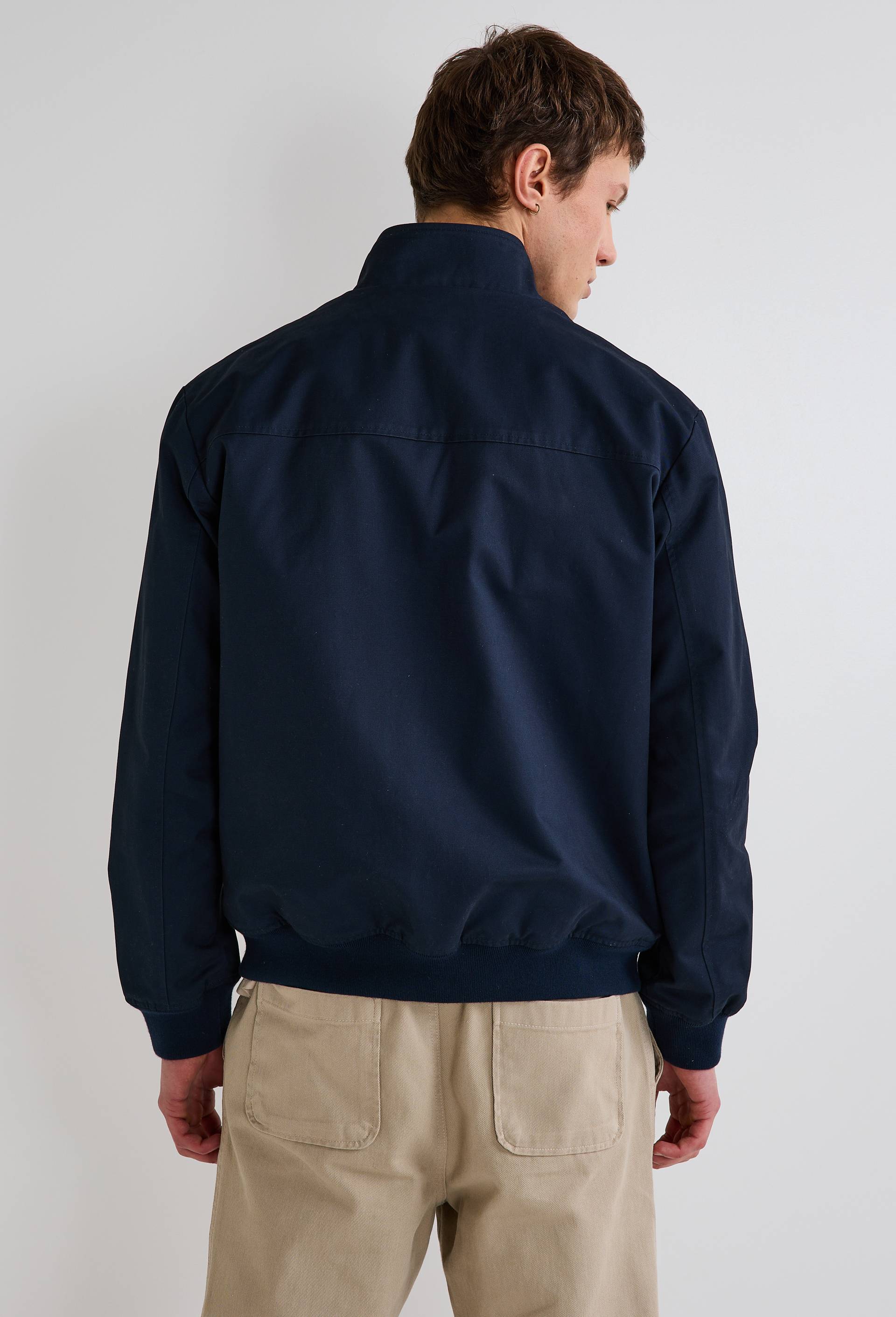 Veste col montant zipp&eacute; en coton BIO, Bleu fonc&eacute;, large image number 3