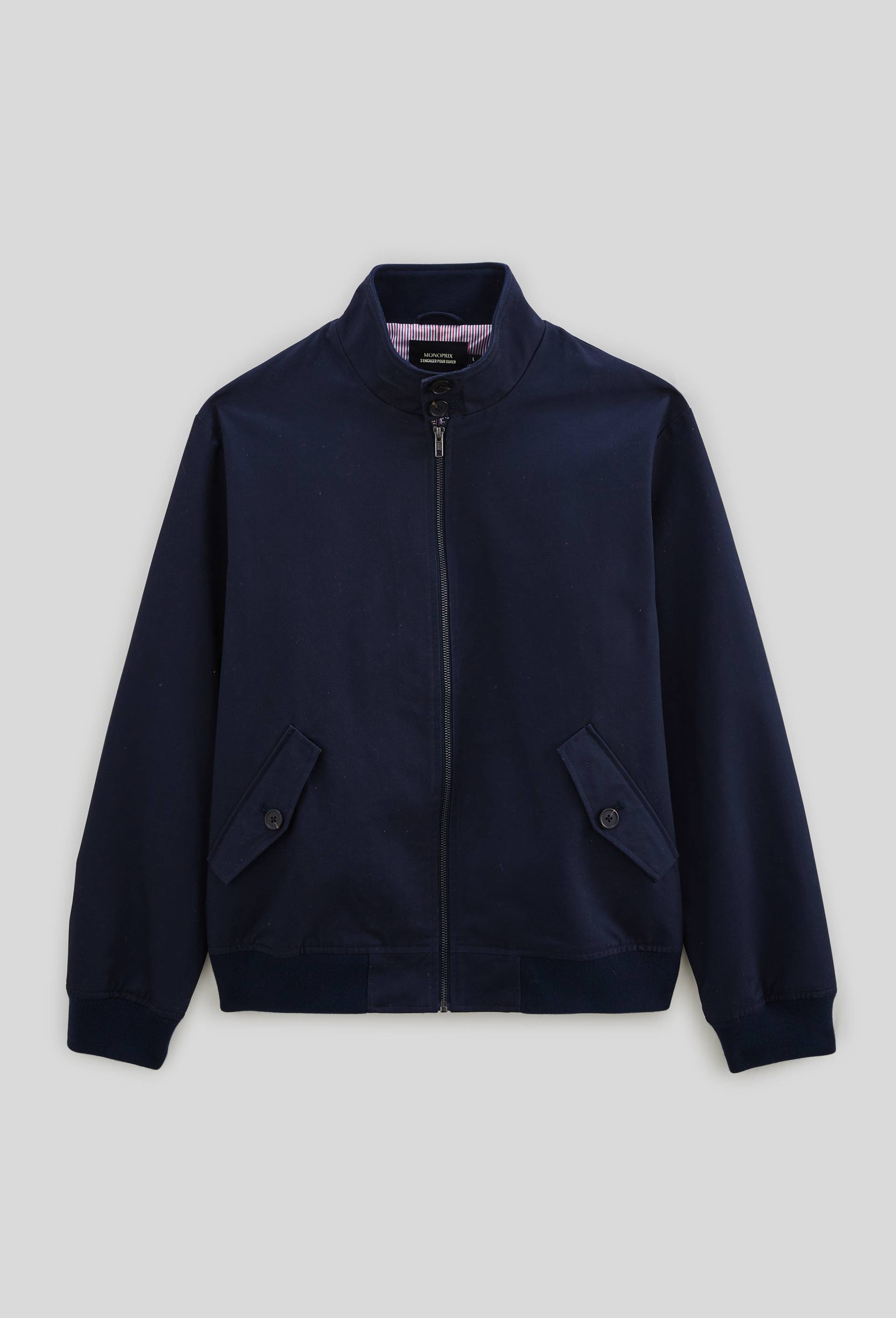 Veste col montant zipp&eacute; en coton BIO, Bleu fonc&eacute;, large image number 4