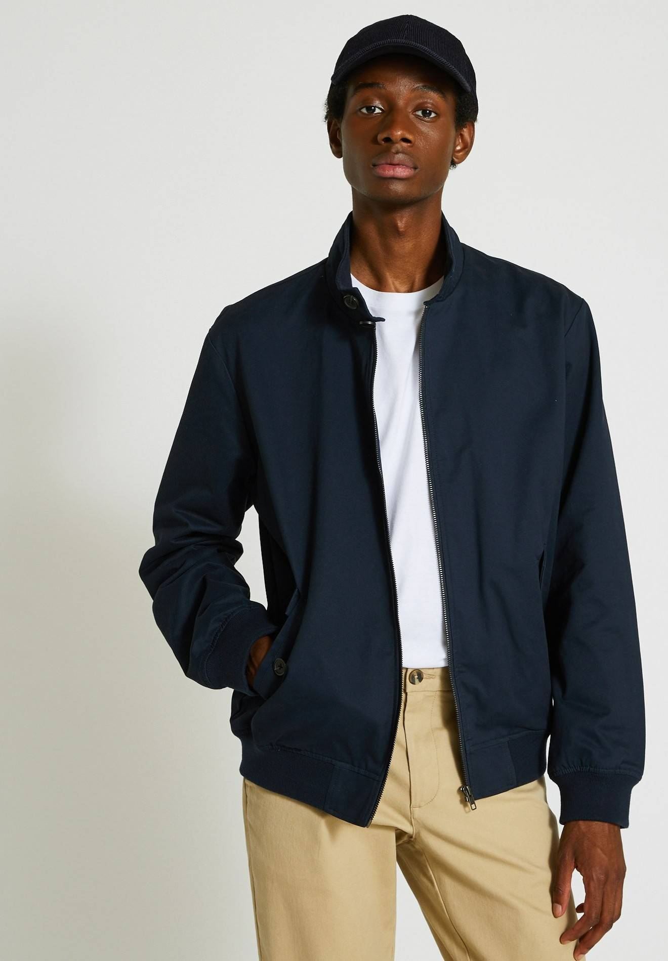 Veste col montant zipp&eacute; en coton BIO, Bleu fonc&eacute;, large image number 5