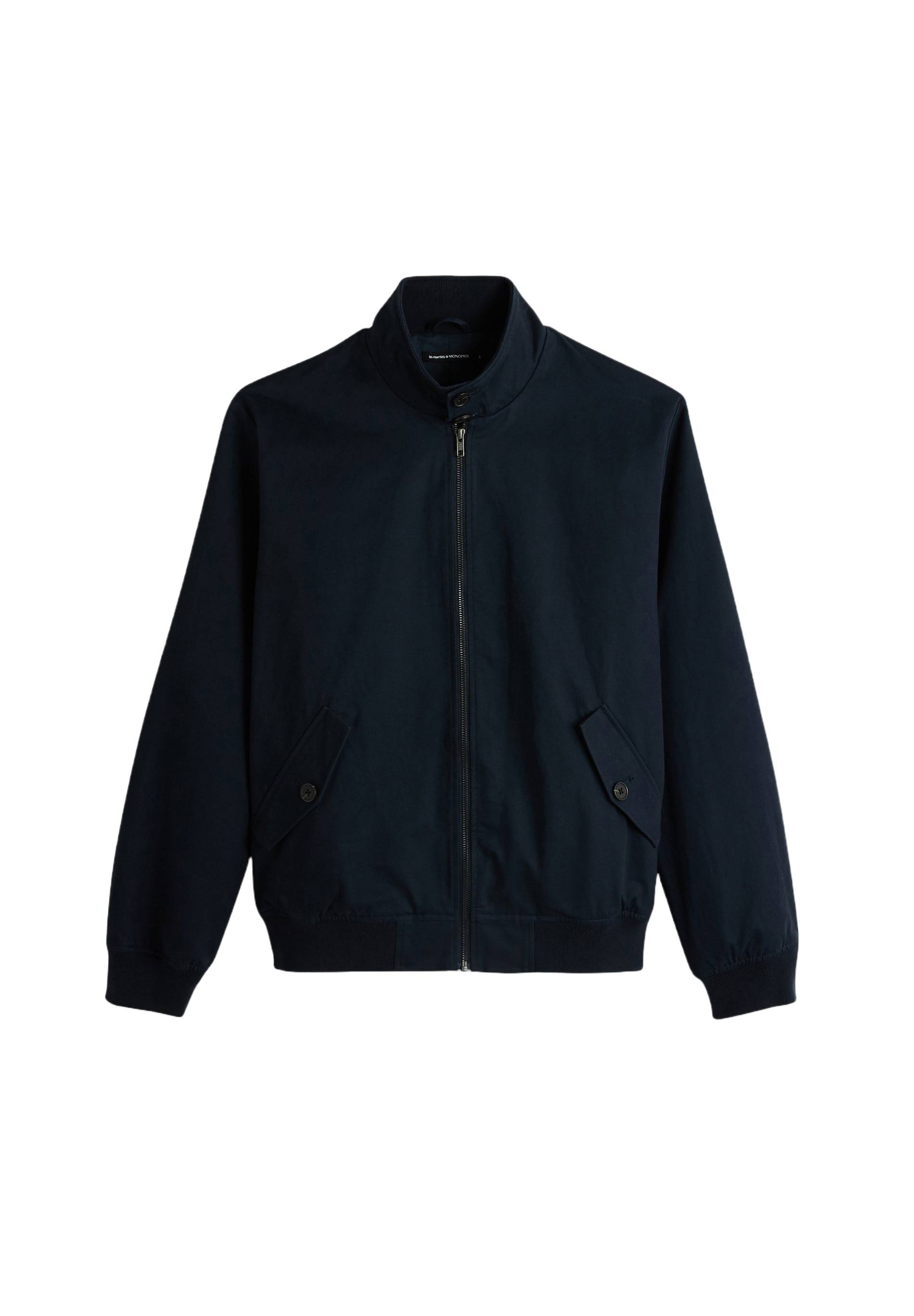 Veste col montant zipp&eacute; en coton BIO, Bleu fonc&eacute;, large image number 7
