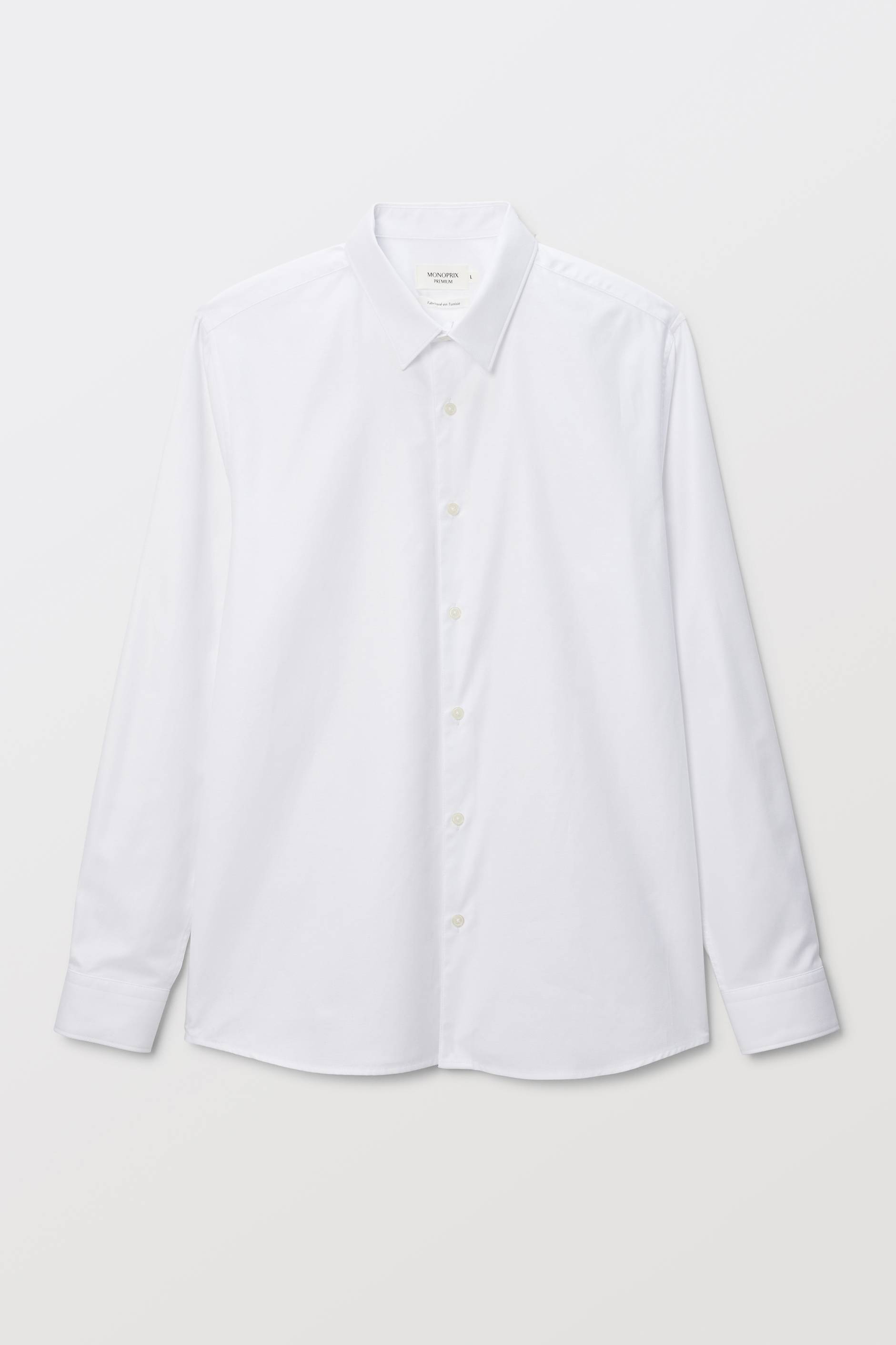 Chemise ville unie en coton, Blanc, large image number 3
