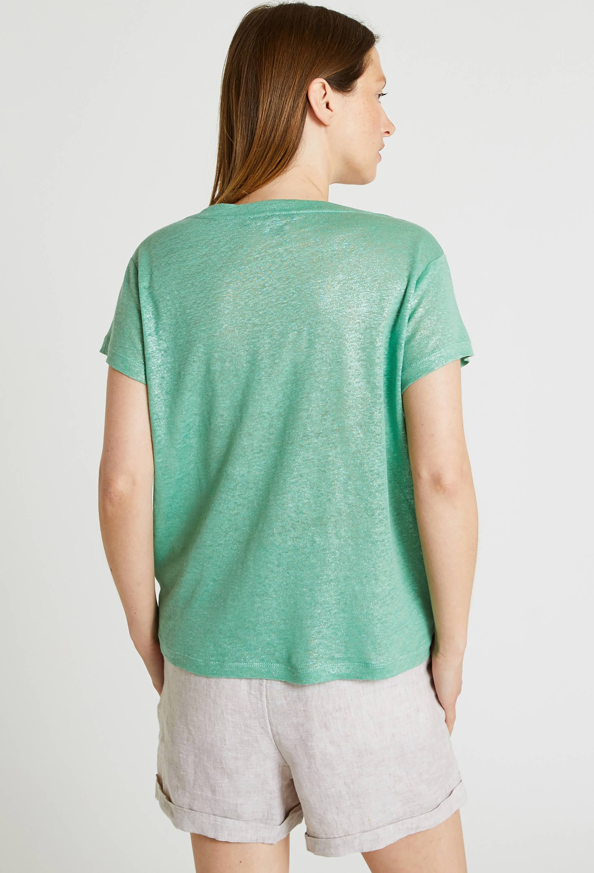 T-shirt en lin irisé, Vert clair, large image number 1.0