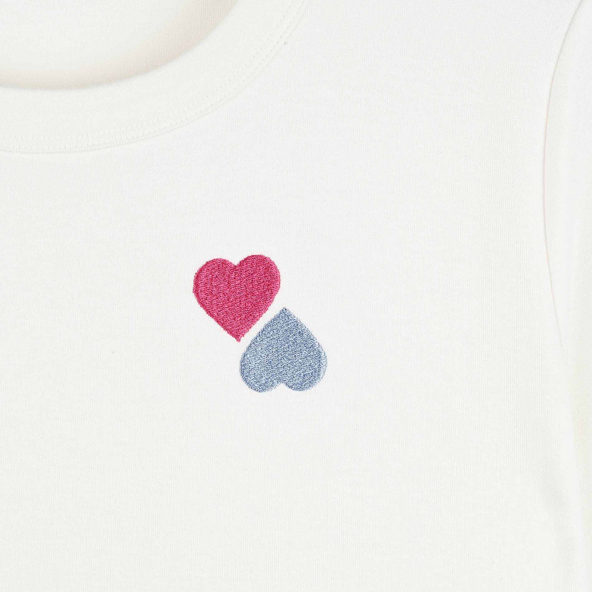 T-shirt brodé en coton bio, Ecru, large image number 2