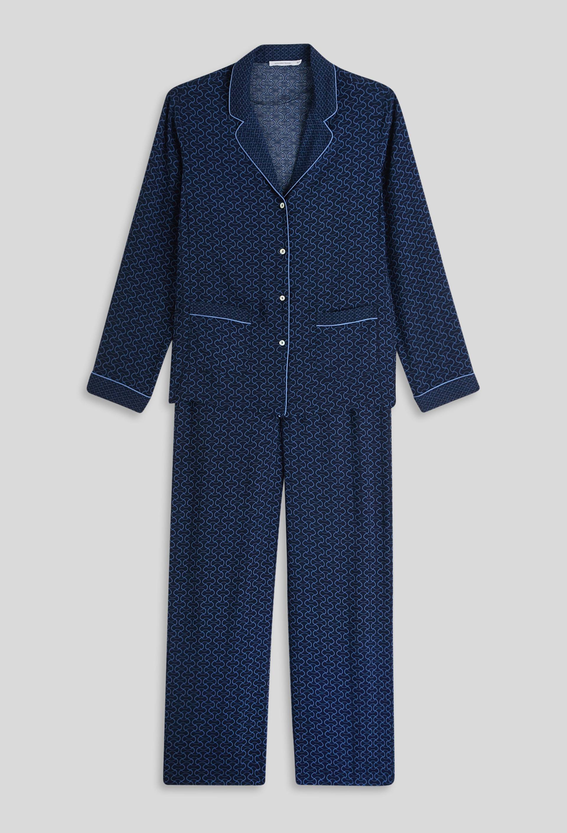 Pyjama large en viscose ECOVERO, Bleu foncé, large image number 2.0