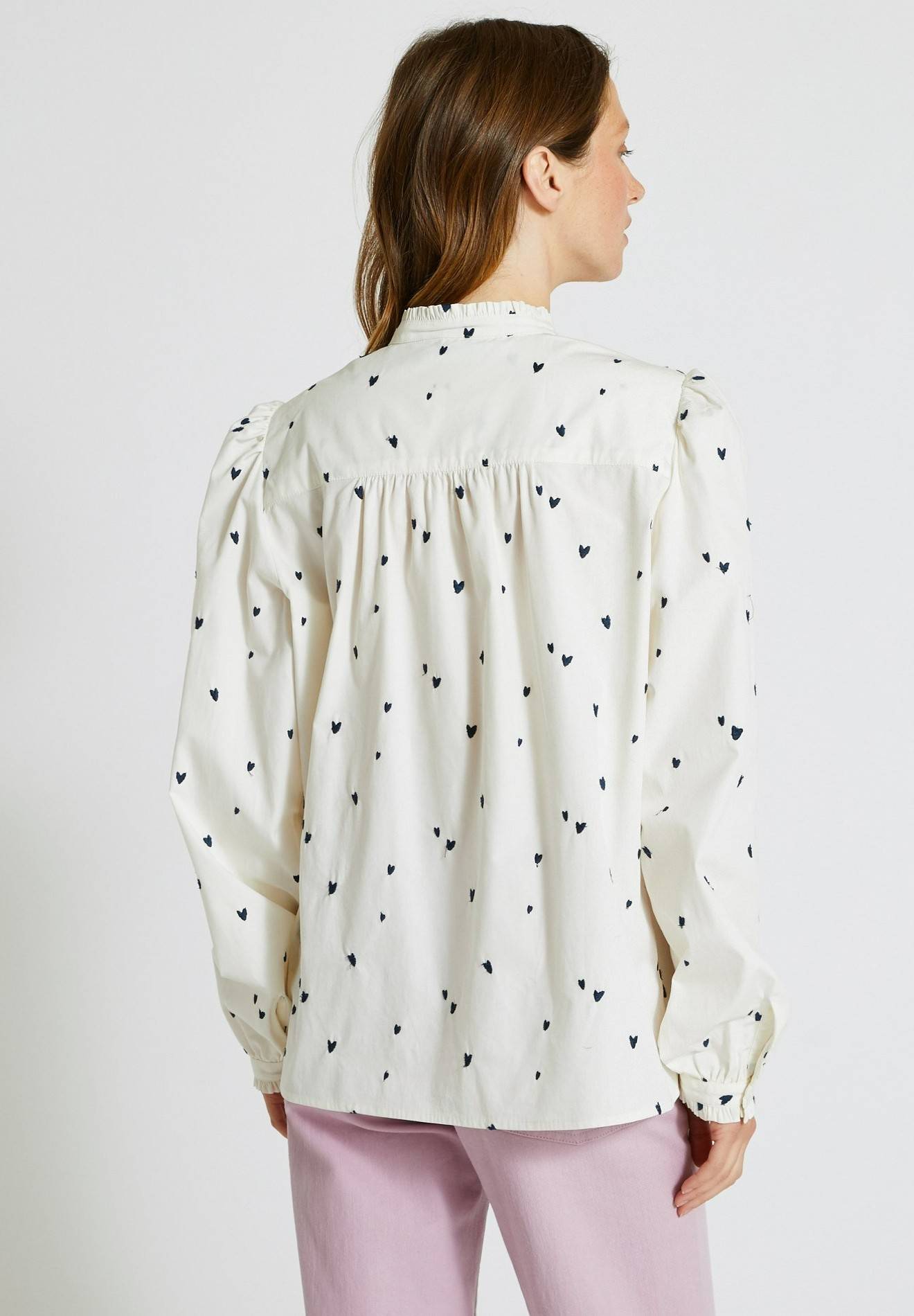 Chemise avec broderie en coton, Bleu foncé, large image number 4