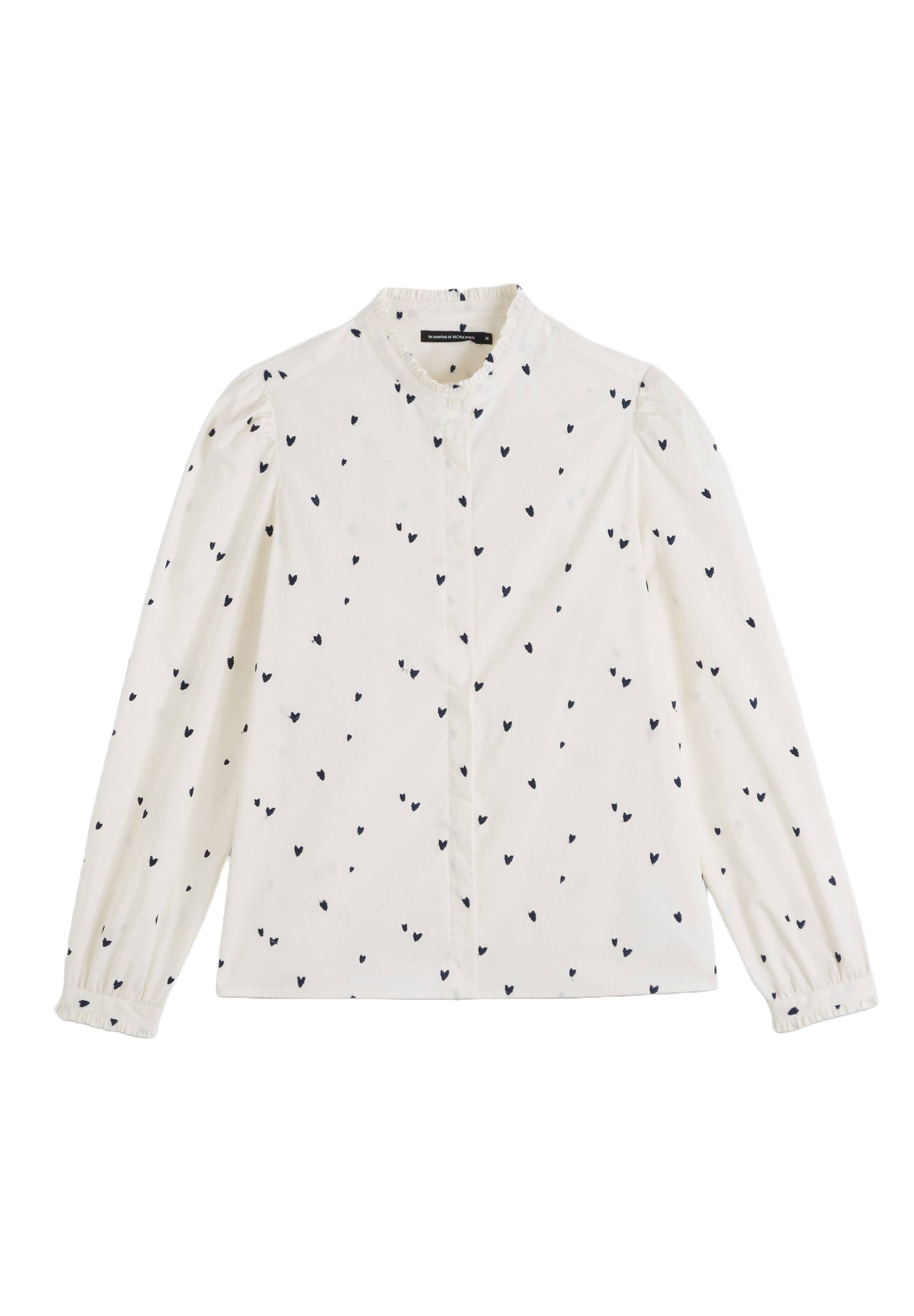 Chemise avec broderie en coton, Bleu foncé, large image number 5
