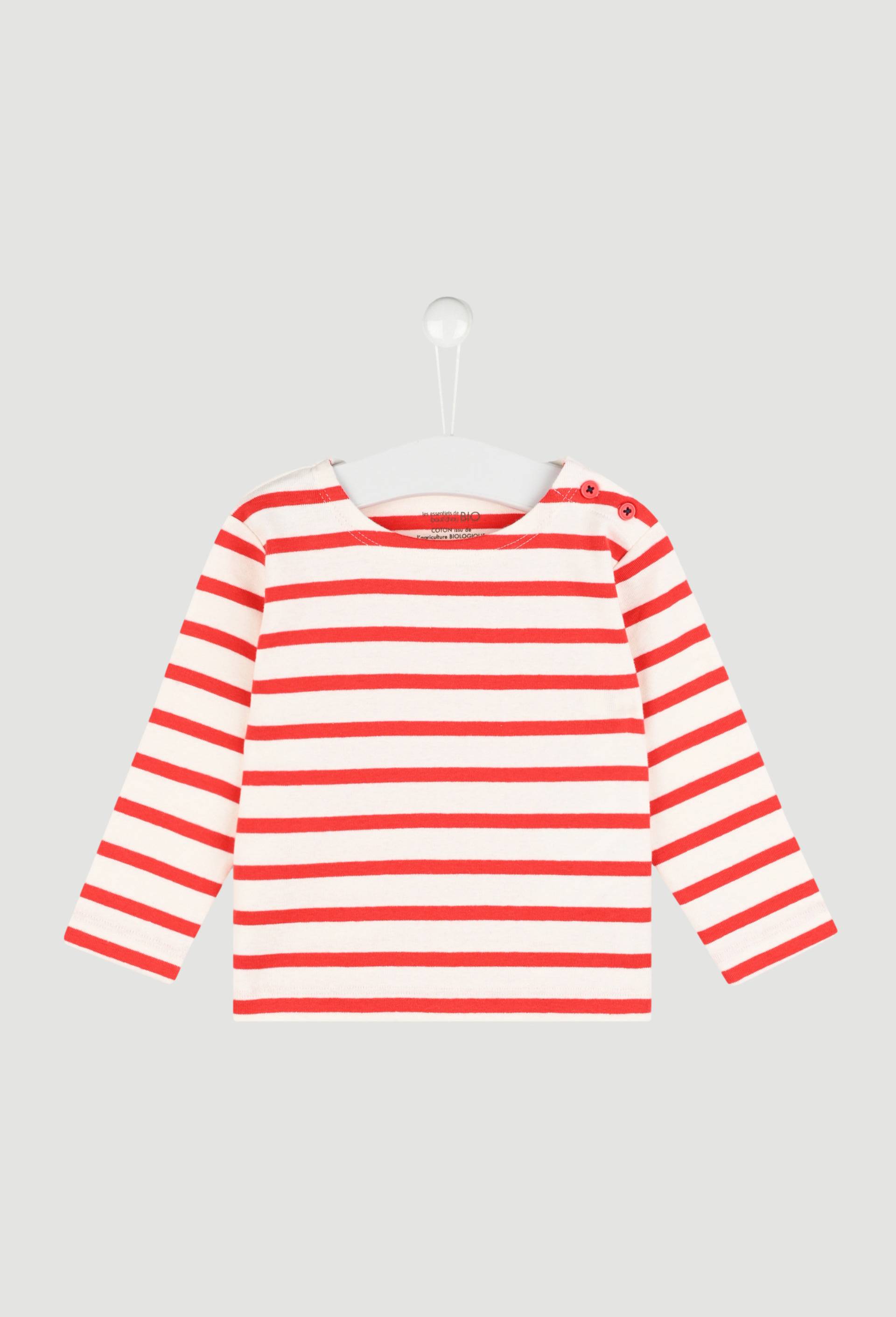 Marinière mixte en coton BIO, Oeko-Tex, Rouge, large image number 0.0