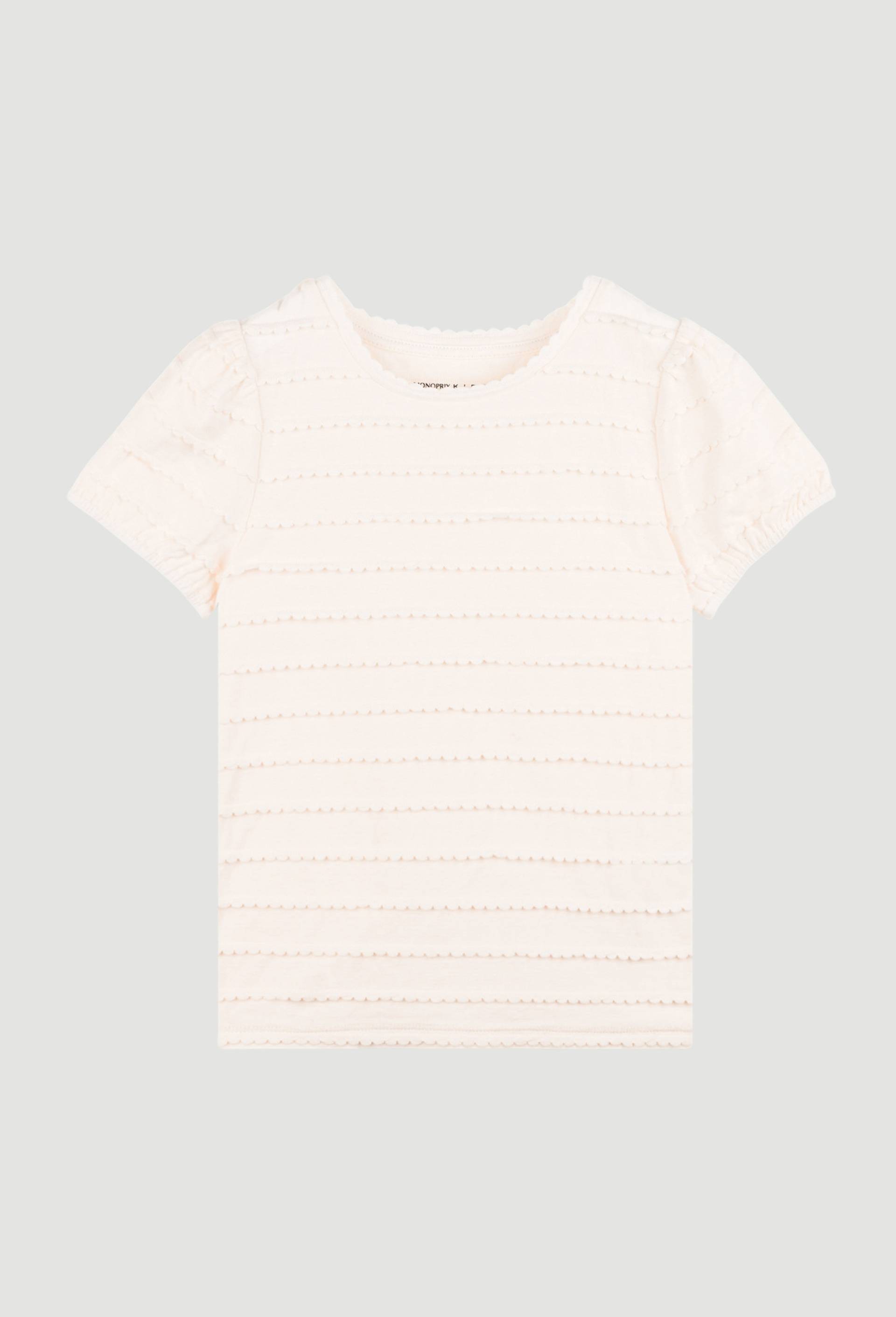 T-shirt manches courtes uni en coton, certifié OEKO-TEX, Ecru, large image number 0.0