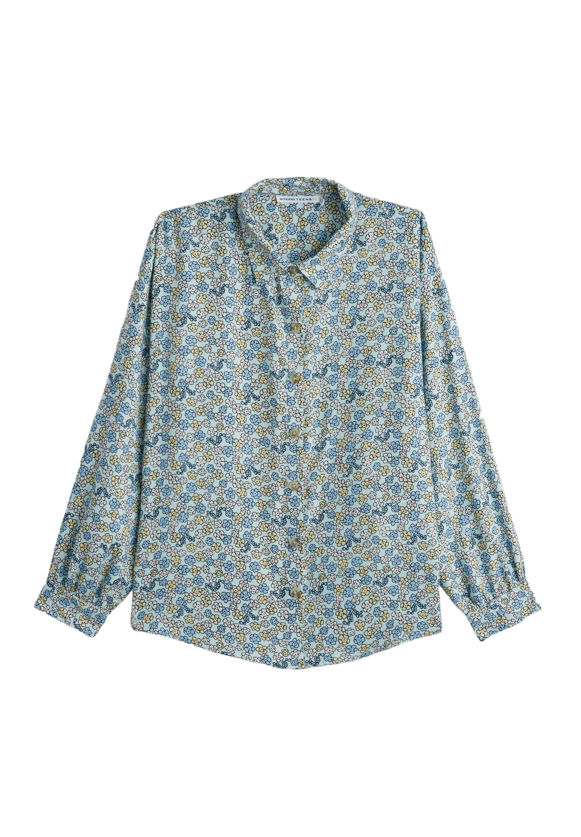 Chemise imprimée en viscose, Bleu foncé, large image number 4