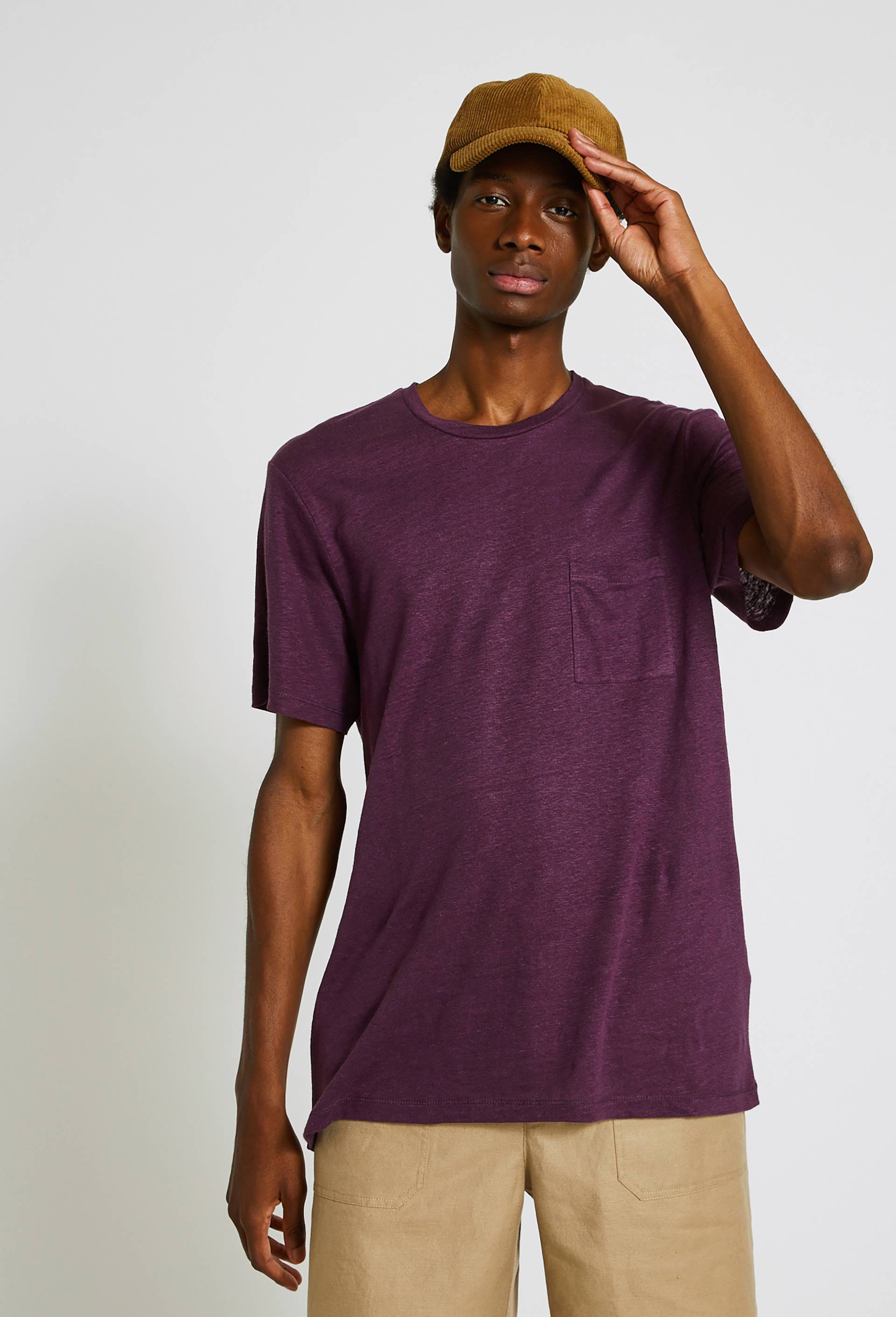 T-shirt manches courtes en lin, Violet foncé, large image number 0