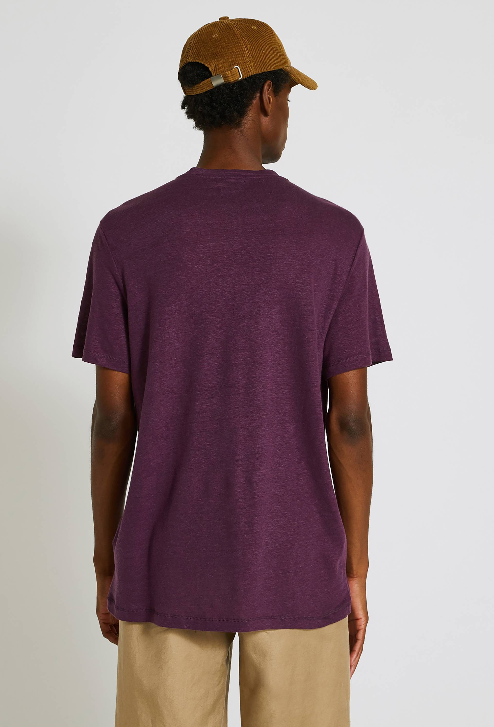 T-shirt manches courtes en lin, Violet foncé, large image number 1