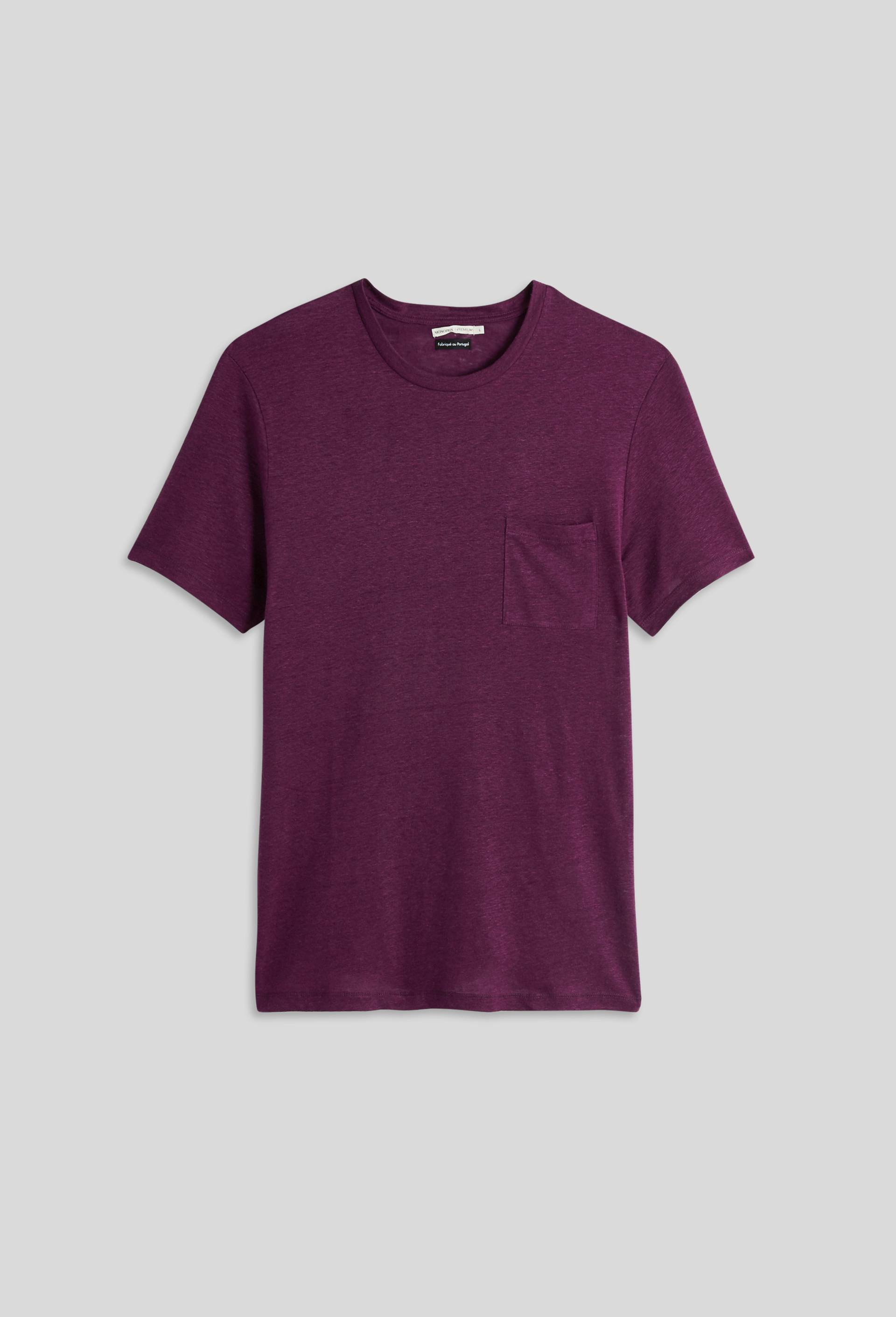 T-shirt manches courtes en lin, Violet foncé, large image number 2