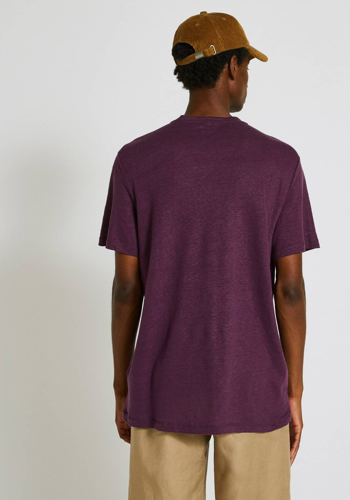 T-shirt manches courtes en lin, Violet foncé, large image number 4