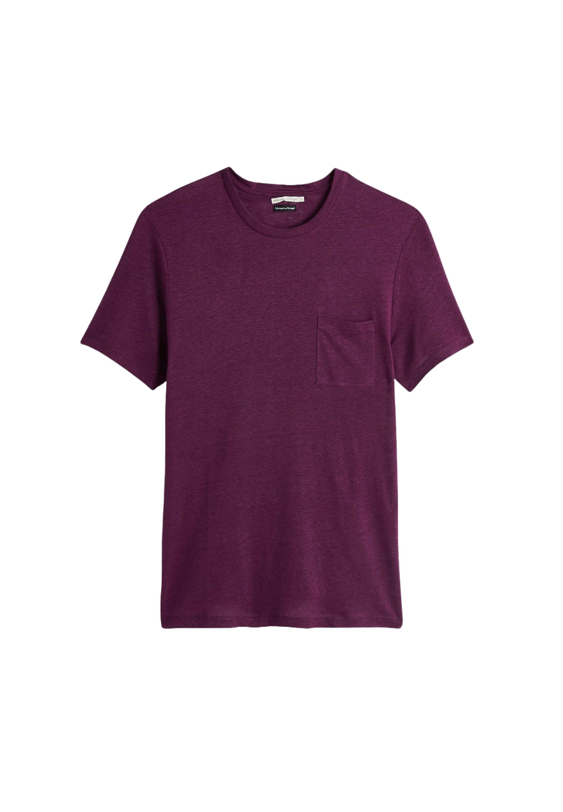 T-shirt manches courtes en lin, Violet foncé, large image number 5