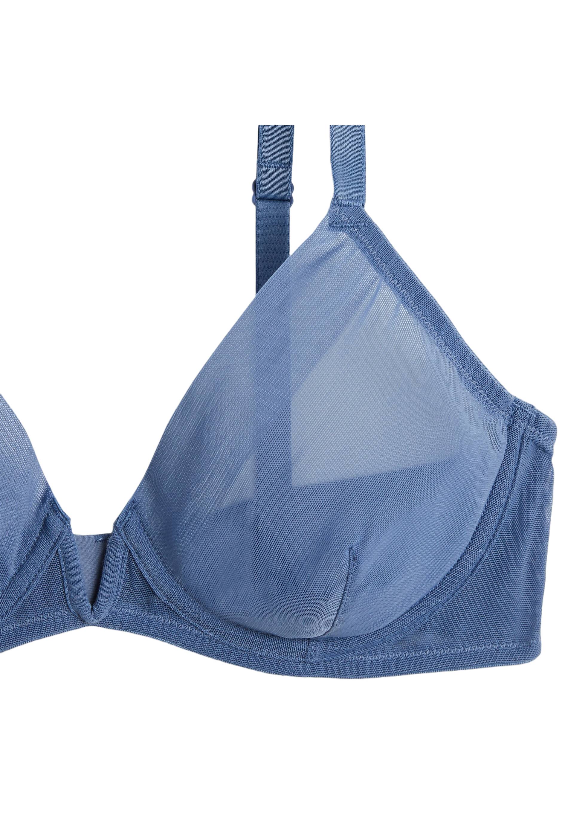 Soutien-gorge corbeille balconnet JUDITH en tulle, Bleu, large image number 5