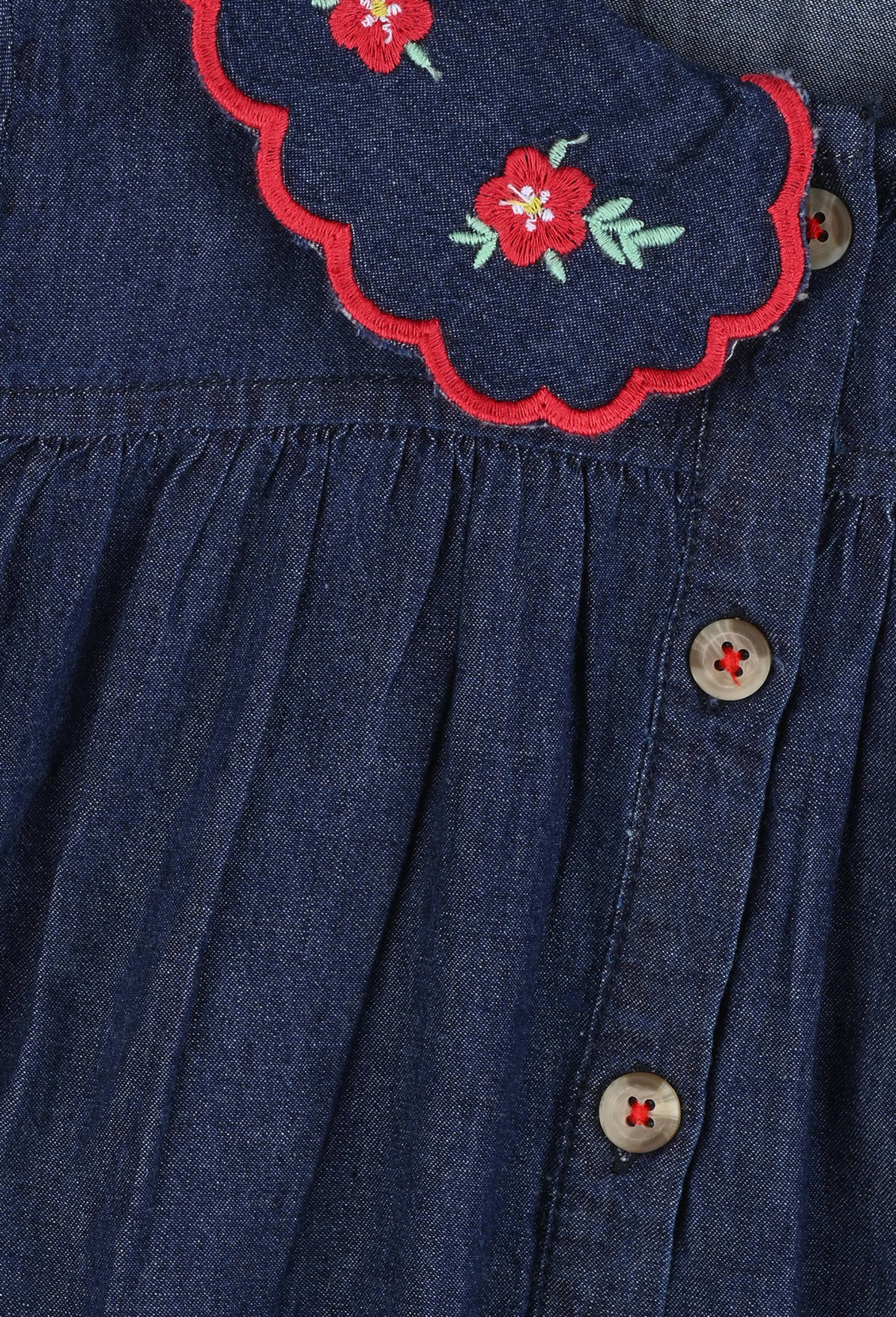 Chemise denim col brodé certifiée Oekotex, Bleu foncé, large image number 2