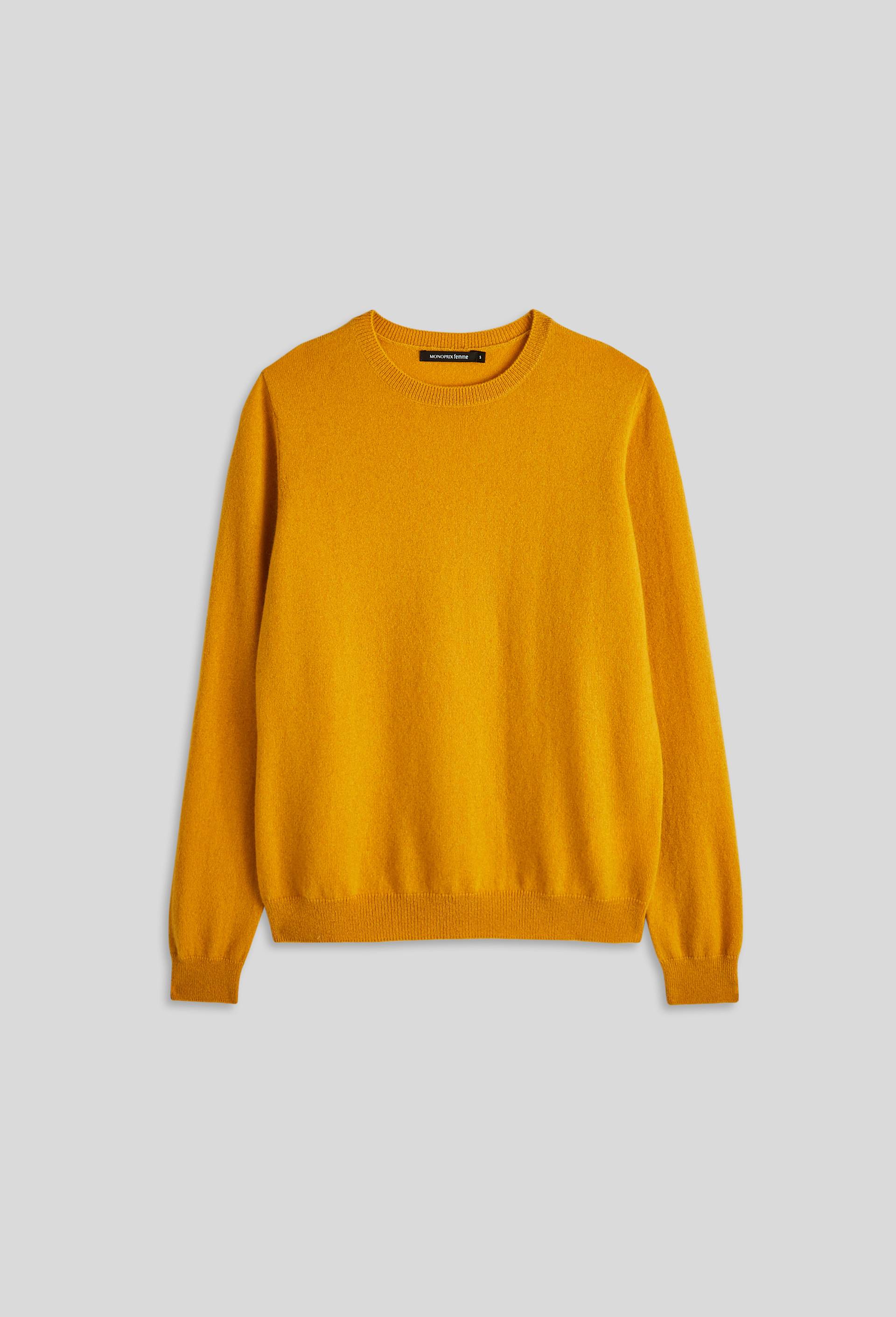 Pull col rond, Jaune foncé, large image number 2.0