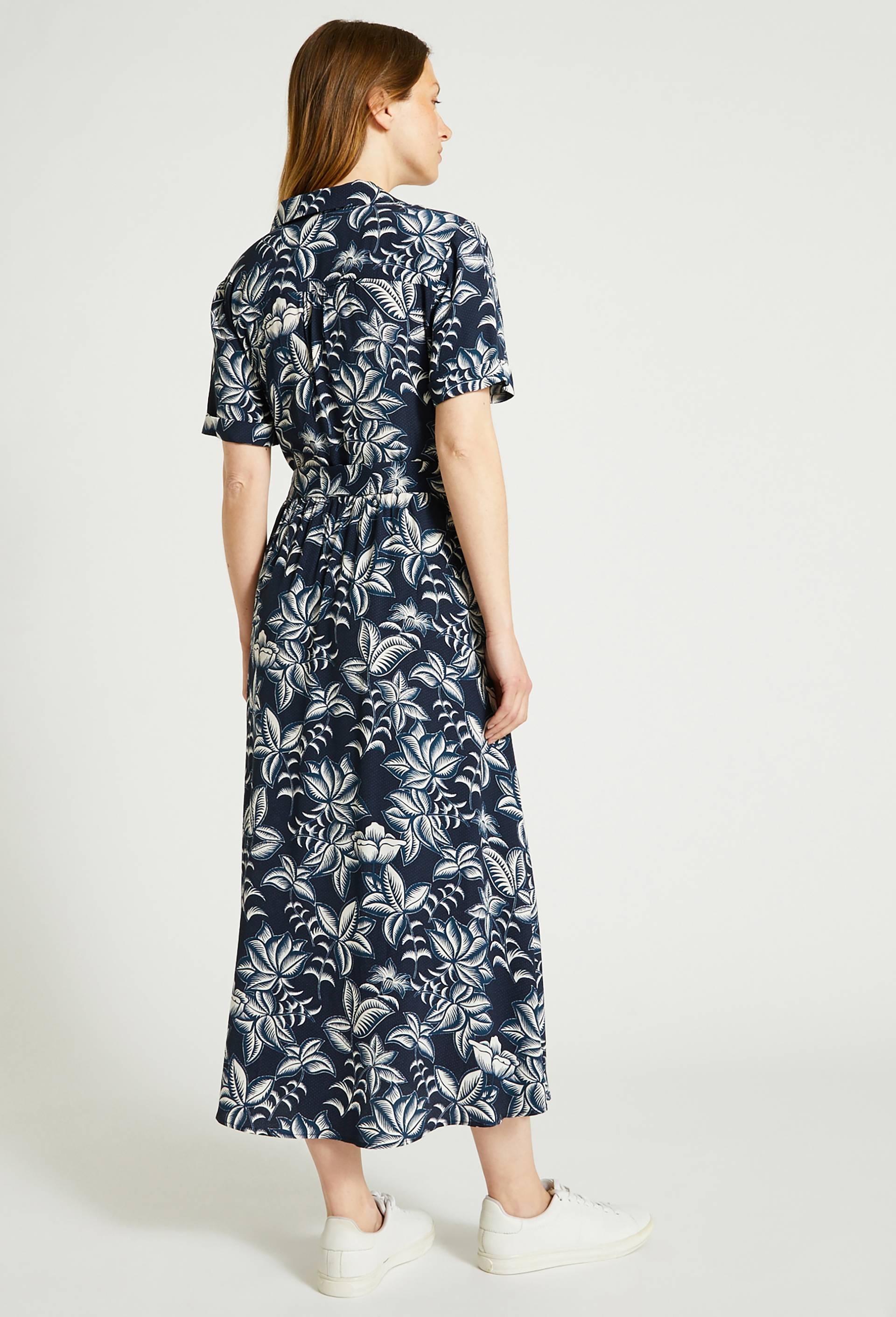 Robe longue en viscose, Bleu foncé, large image number 1