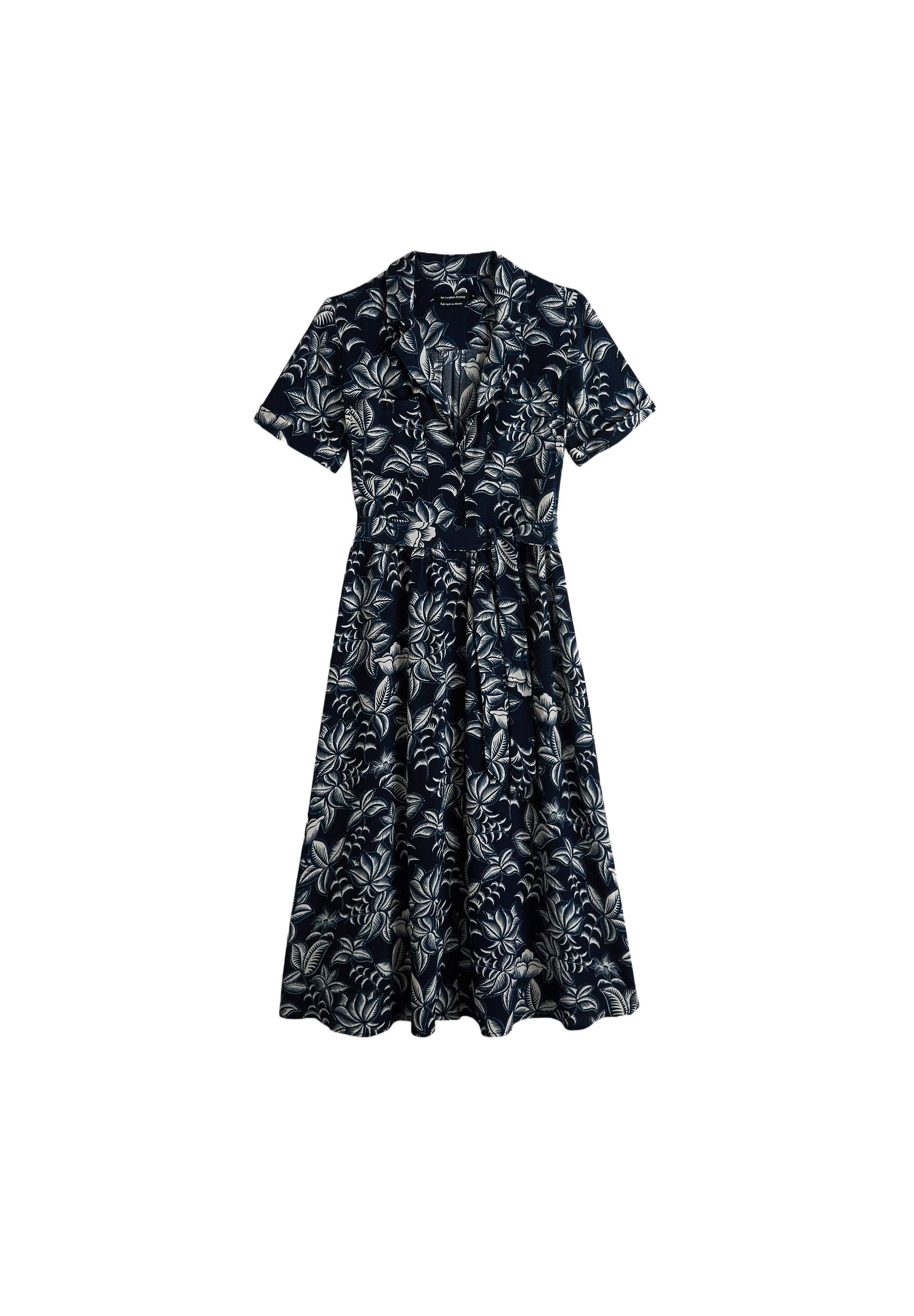 Robe longue en viscose, Bleu foncé, large image number 5.0