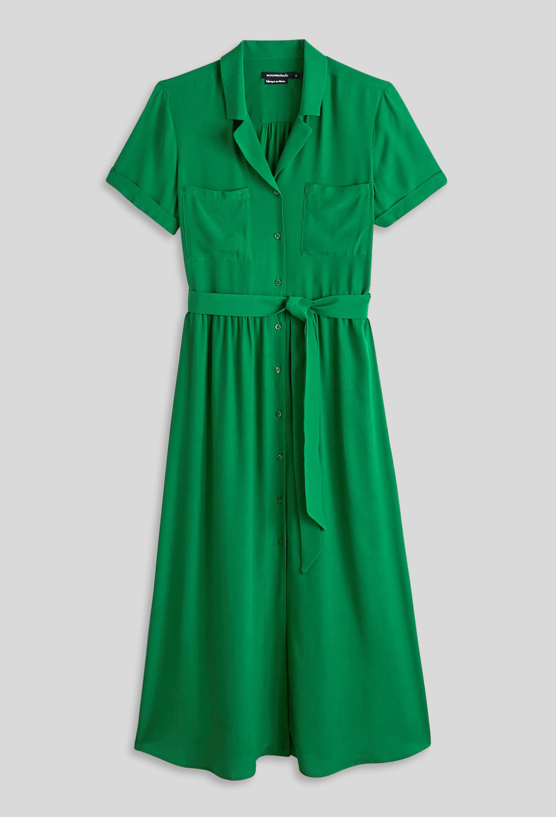 Robe longue en viscose, Vert, large image number 2