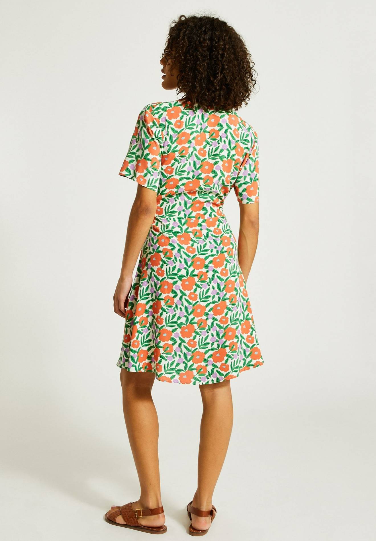 Robe courte en viscose, Orange clair, large image number 4